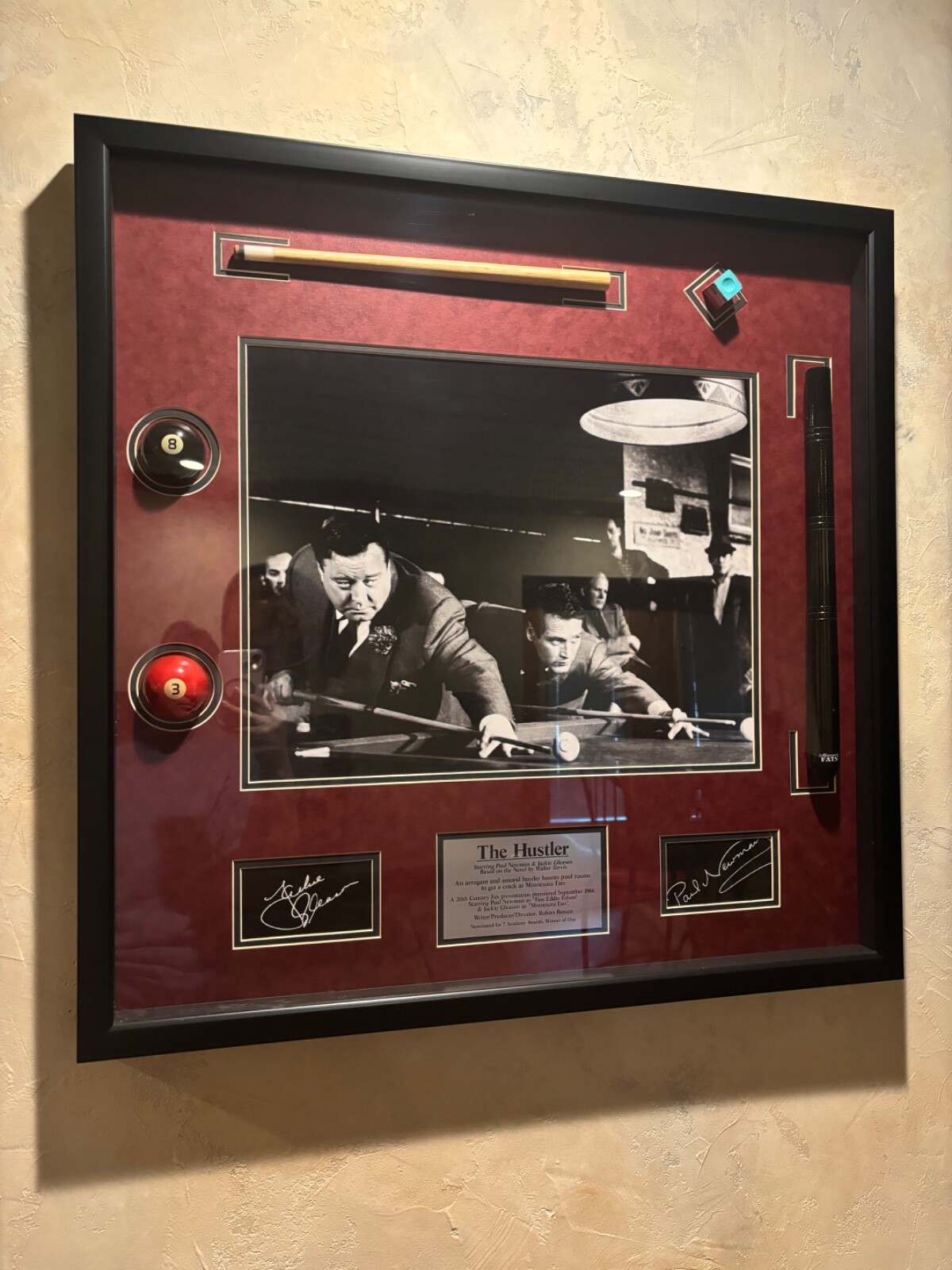 The Hustler- Jackie Gleason & Paul Newman Autographed Display