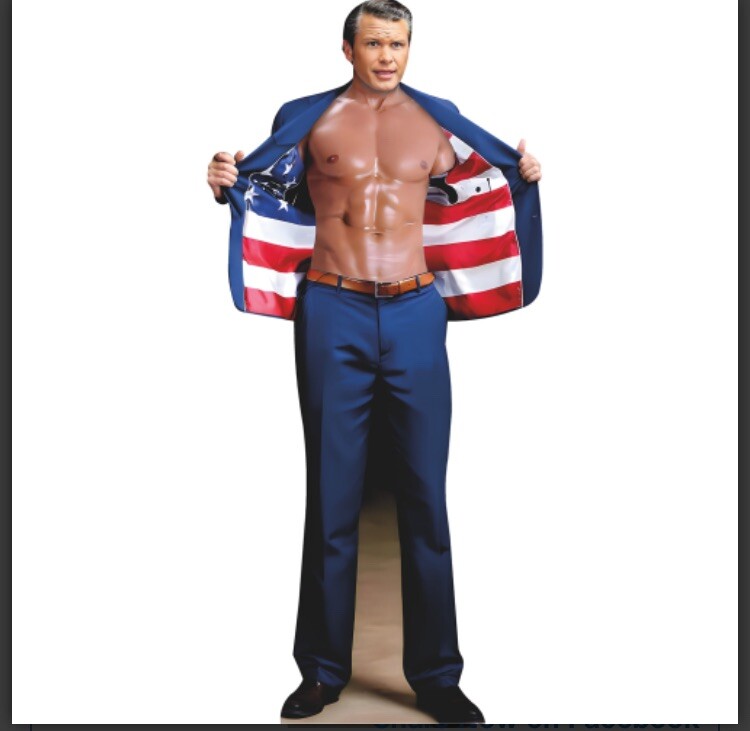 Pete Hegseth Shirtless LIFE SIZE Cardboard Cutout with FREE Shipping