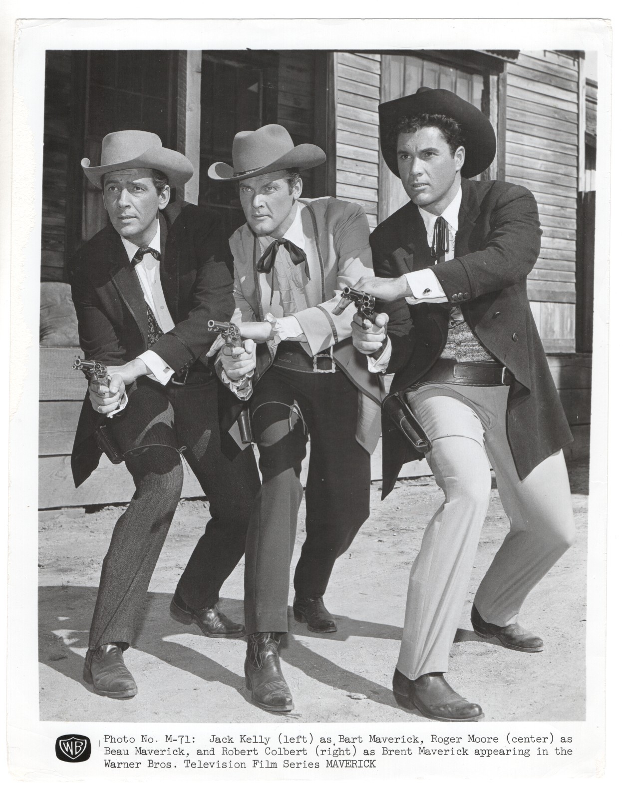 Maverick Roger Moore Jack Kelly Robert Colbert c. 1959 TV Orig 8×10 Photo Bond