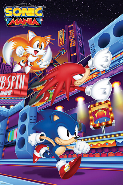 SONIC THE HEDGEHOG SONIC MANIA 24×36 POSTER SEGA GENESIS NINTEND0 VIDEO GAME NEW