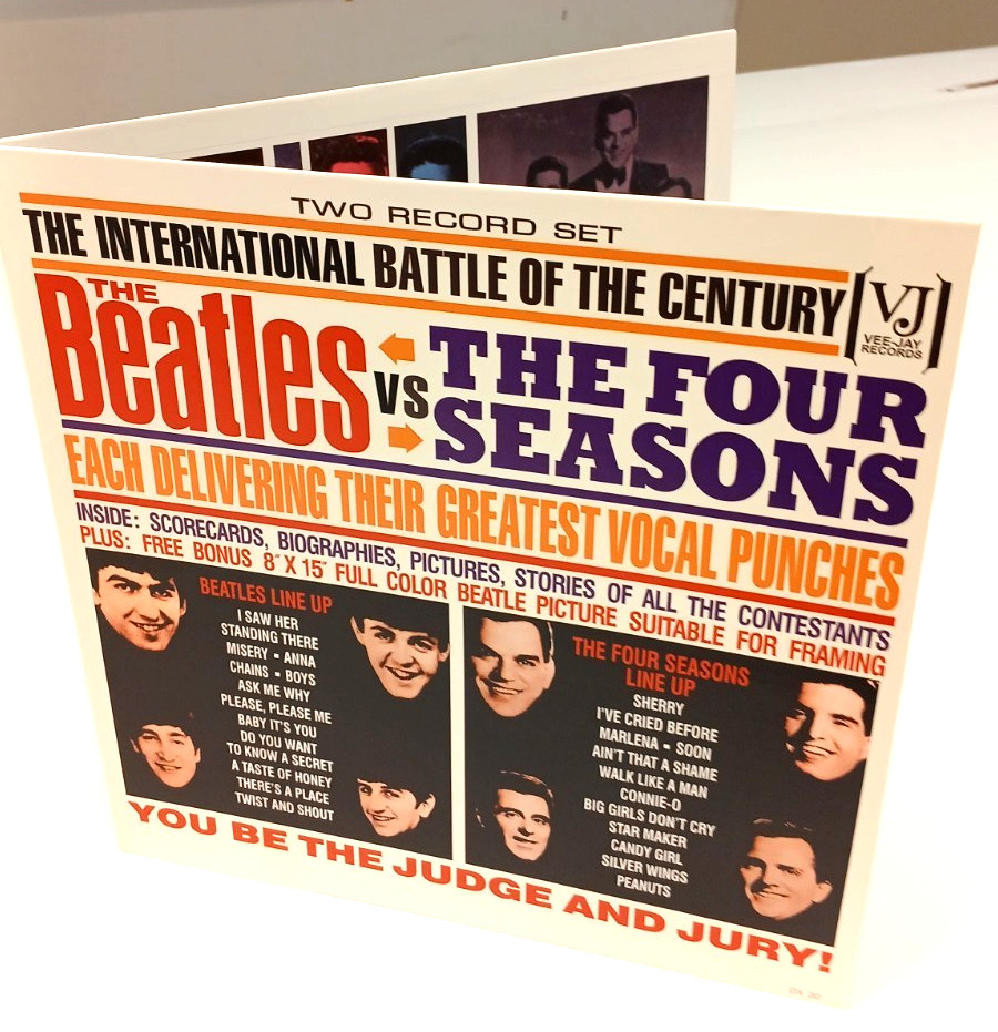 BEATLES vs Four Seasons Fantasy Gatefold Cover & 8×15 VJ Poster! VeeJay DX 30
