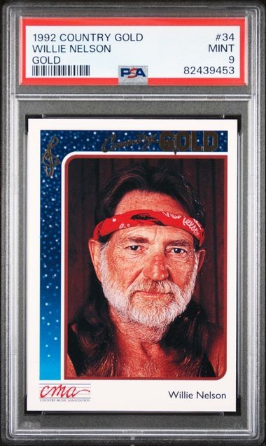 Willie Nelson Rookie 1992 CMA Sterling Country Gold #34 GOLD PARALLEL PSA 9 MINT