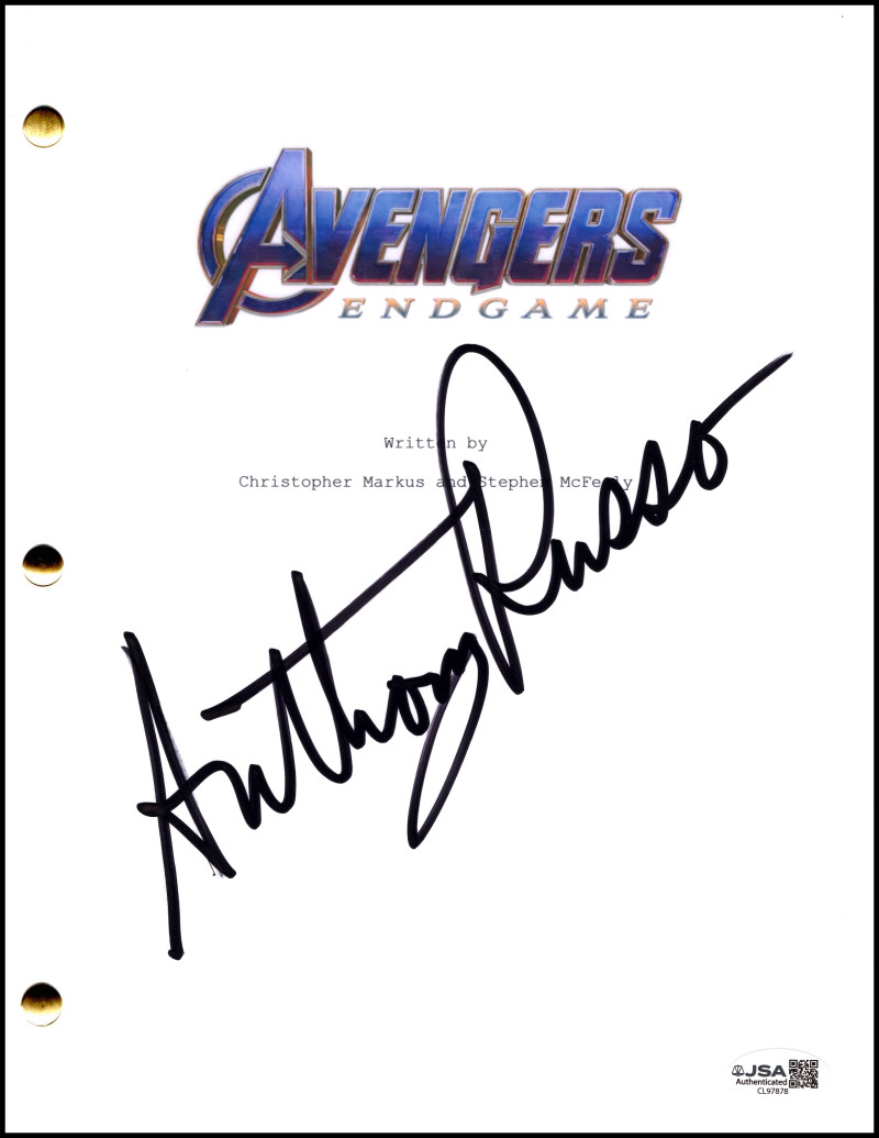 Anthony Russo Signed Autograph Avengers Endgame Movie Script Screenplay JSA COA