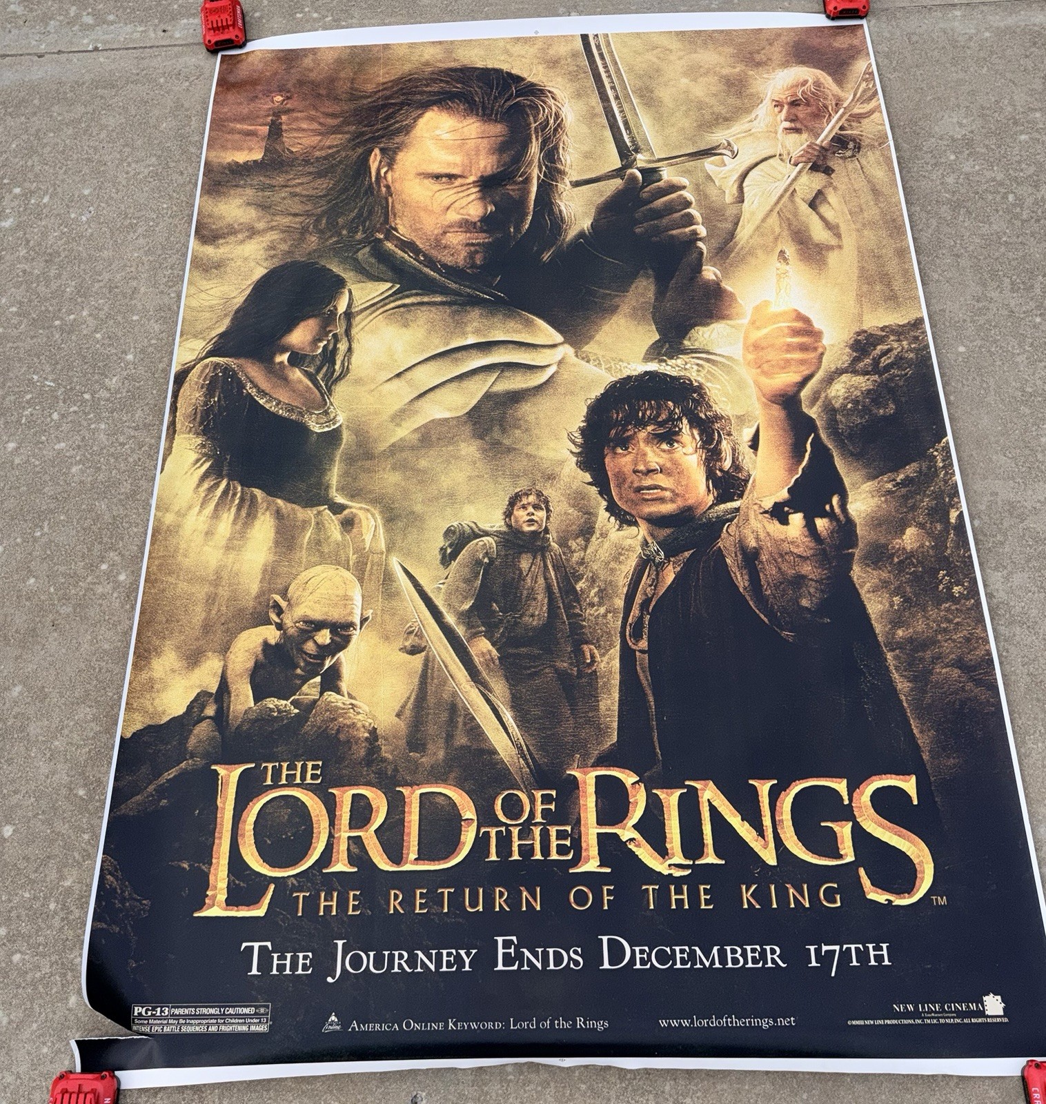 Lord of the Rings Return of the King 48×72 Double Sided Theater Poster 2003 HTF