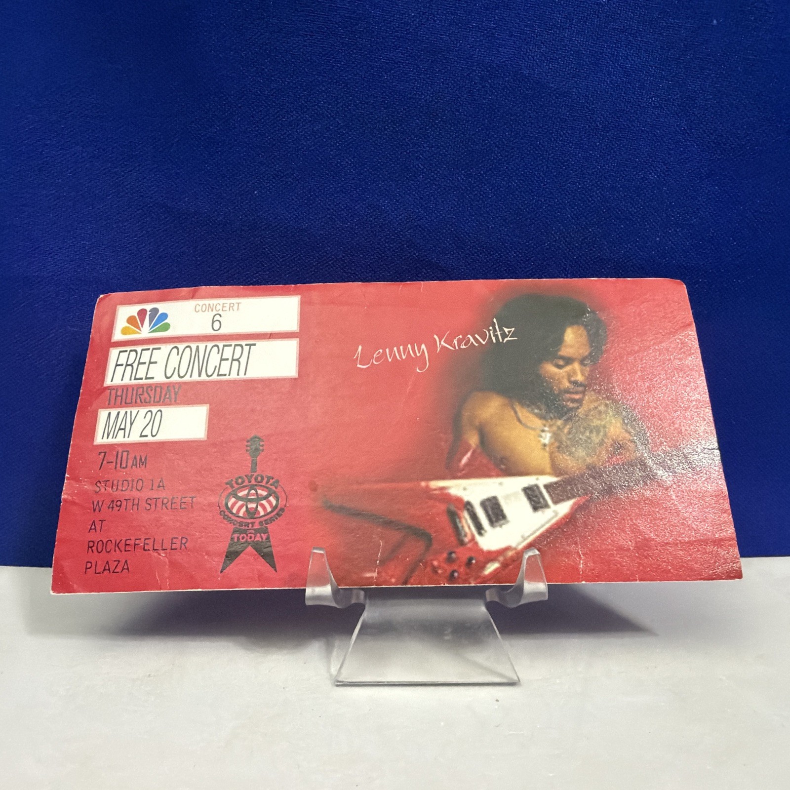 2004 Lenny Kravitz Today Show Free Concert Ticket Pass NBC Rockefeller Plaza
