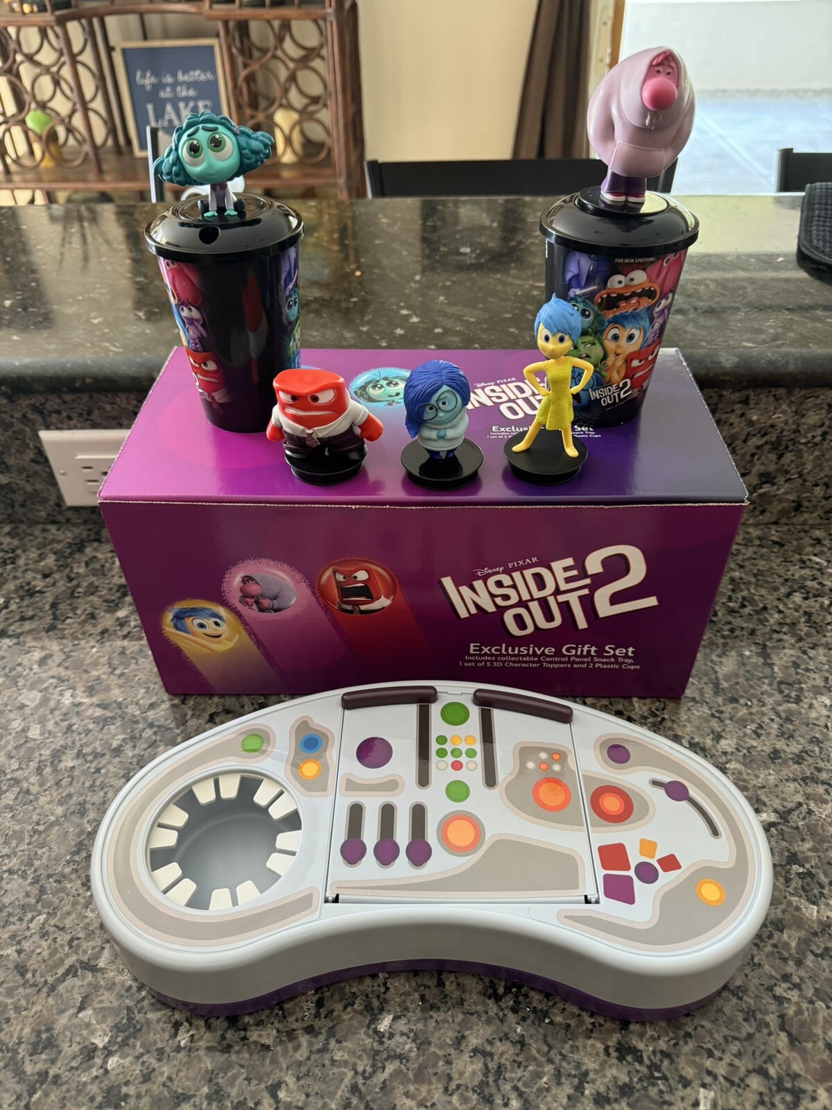 Disney Inside out 2 Gift Set Limited edition kids popcorn Drink tray console Top