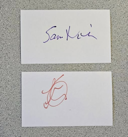 SAM NEILL SIGNED & LAURA DERN SIGNED 3×5 INDEX CARD AUTOGRAPH – JURASSIC PARK