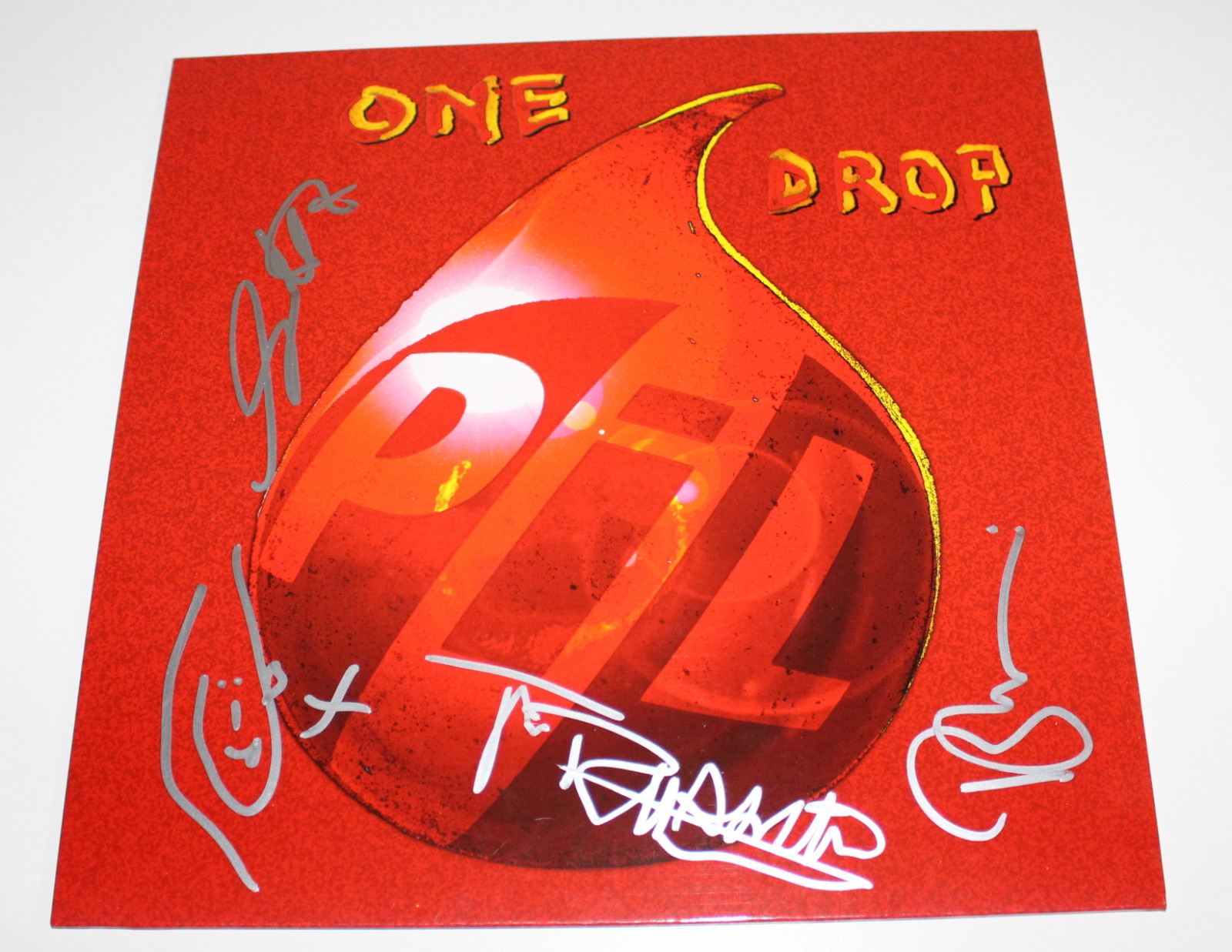 PUBLIC IMAGE LTD PiL SIGNED ‘ONE DROP’ EP VINYL RECORD LP w/COA JOHNNY ROTTEN X4