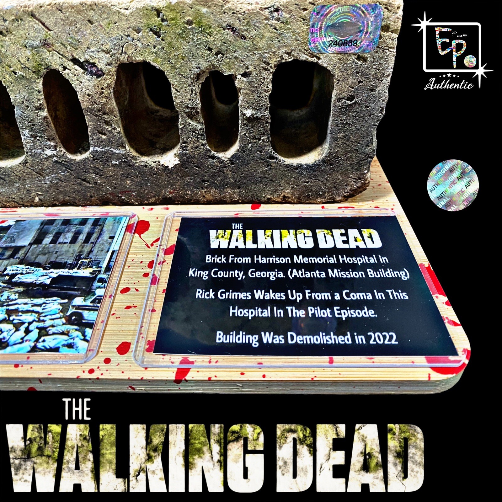 The Walking Dead Hospital Brick Display with COA (Hospital Demolished)￼
