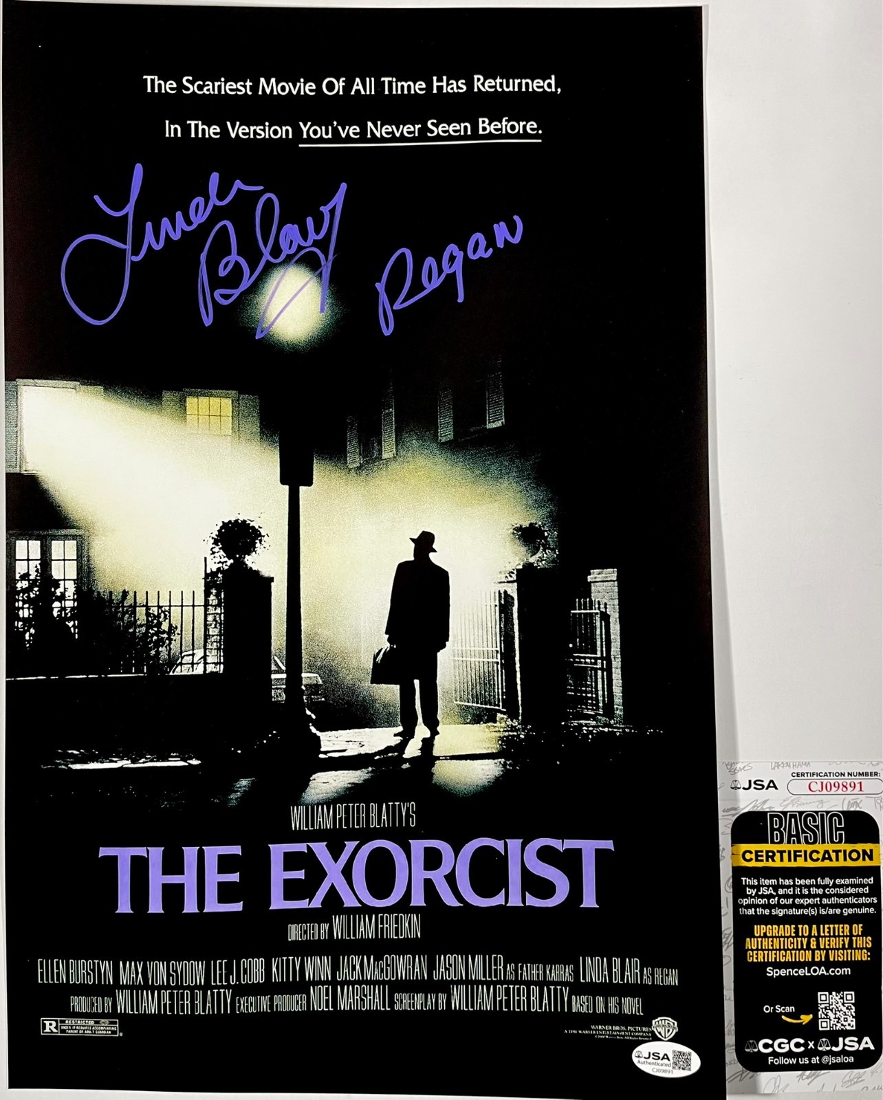 Linda Blair Signed The Exorcist 11×17 Movie Poster Authentic Autograph JSA COA