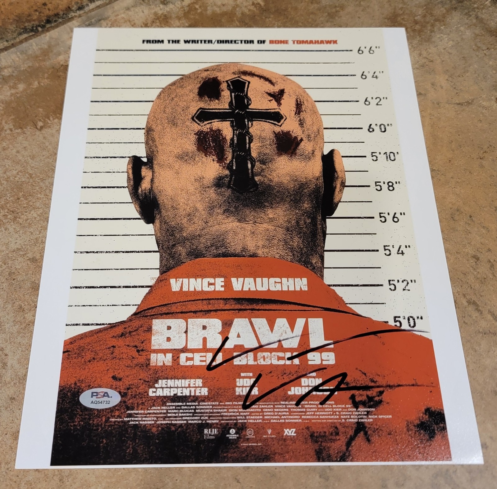 Vince Vaughn signed 11×14 photo autograph PSA DNA Brawl in Cell Block 99 poster