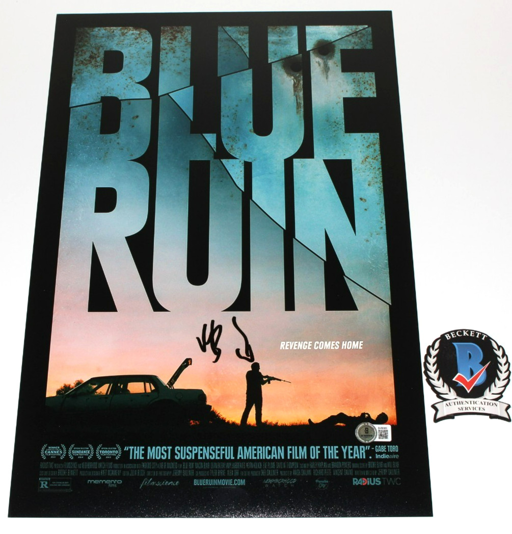 MACON BLAIR SIGNED ‘BLUE RUIN’ 12×18 MOVIE POSTER BECKETT COA ACTOR DIRECTOR