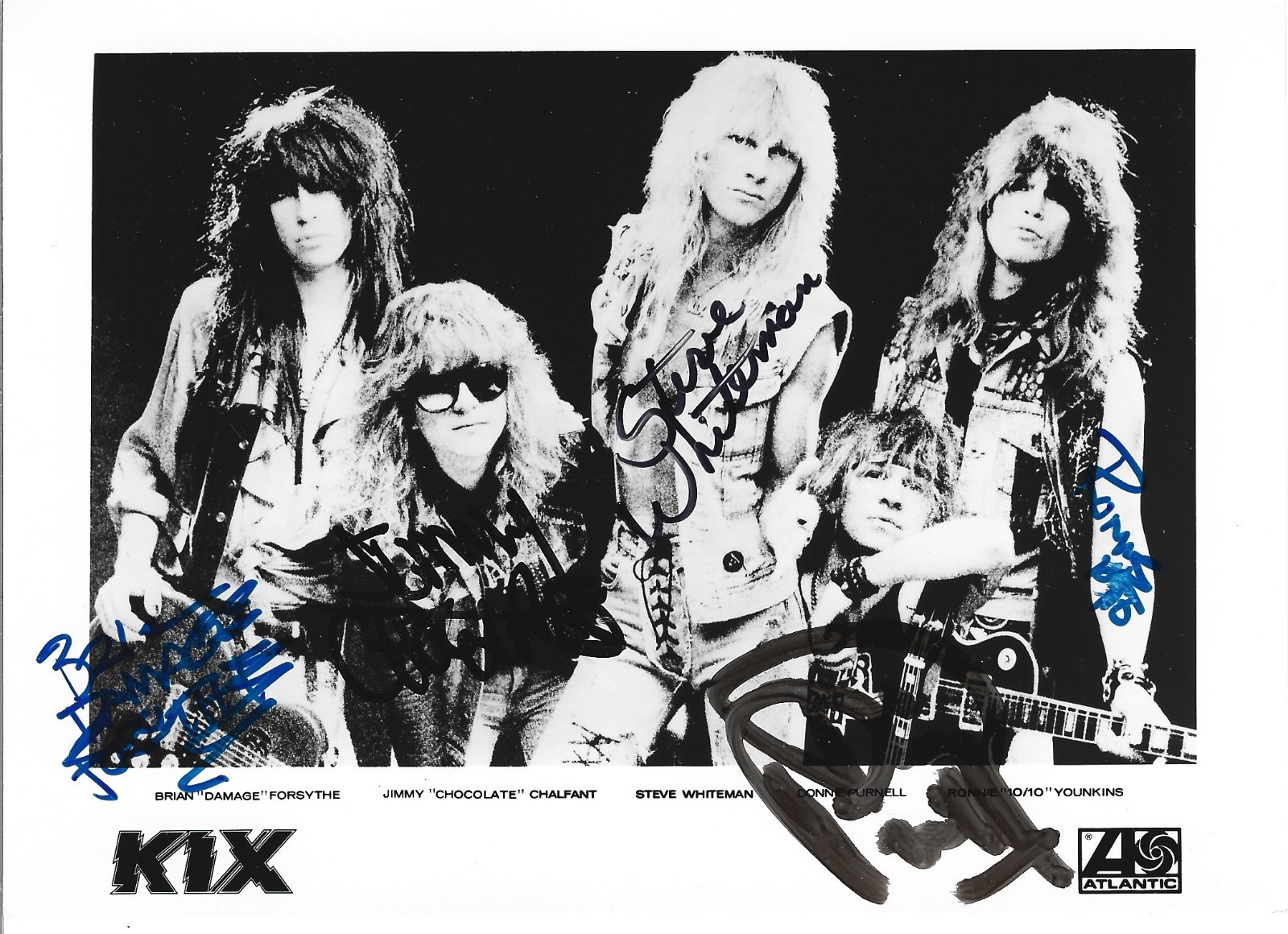 KIX glam band fully hand SIGNED 5×7″ Promo Photo #1 JSA COA Autograph Purnell +4