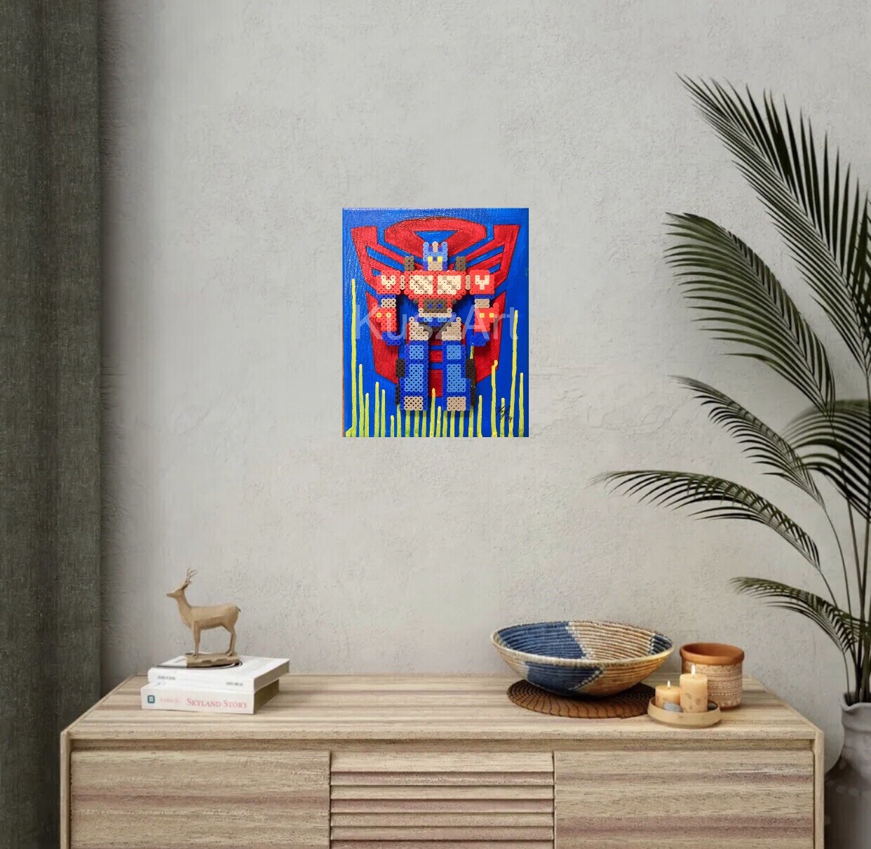 Transformers Optimus pixel 8bit Game Art Nintendo NES Artwork retro gameroom