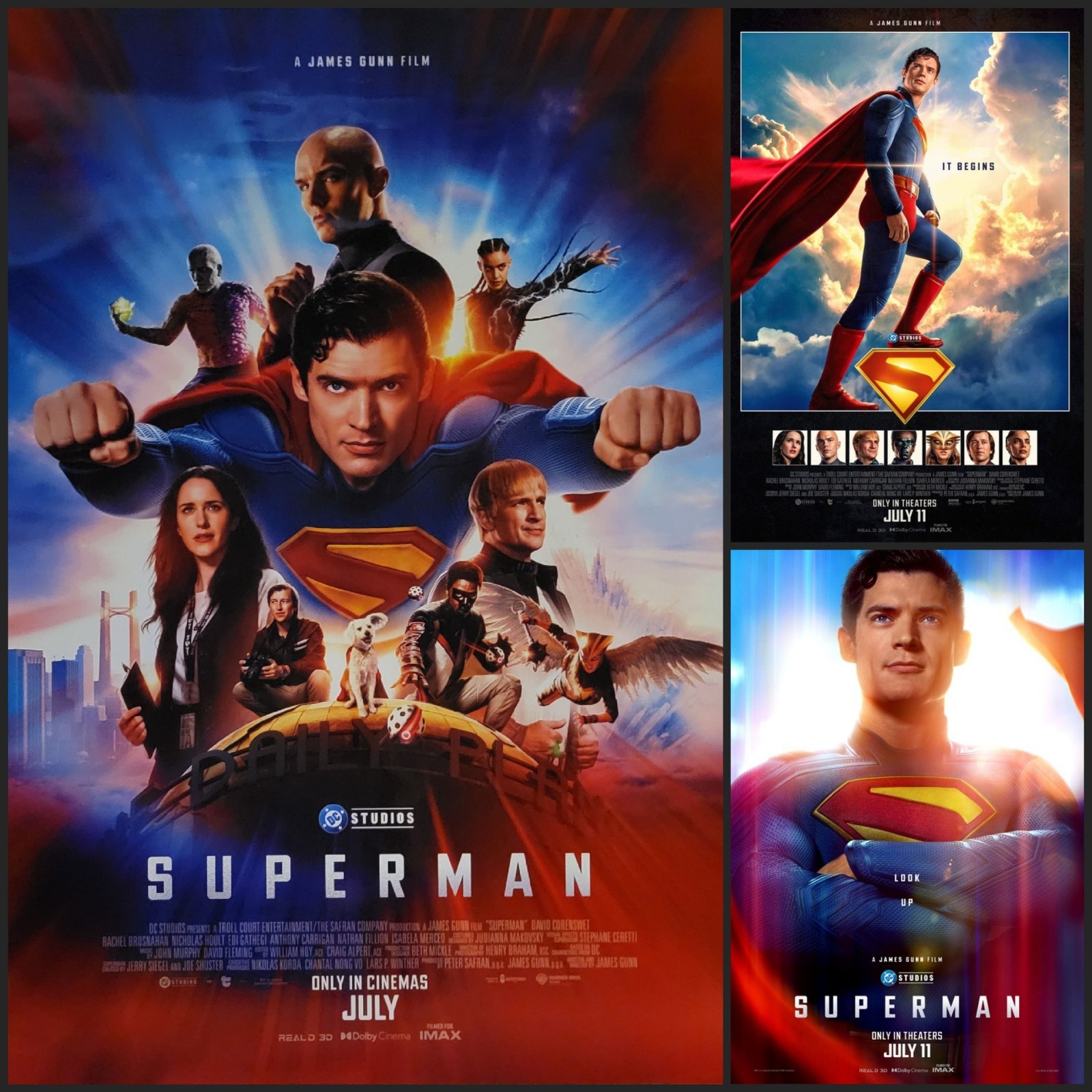 Superman Set Of 3 27×40 DS Original Movie Poster Double sided MINT James Gunn