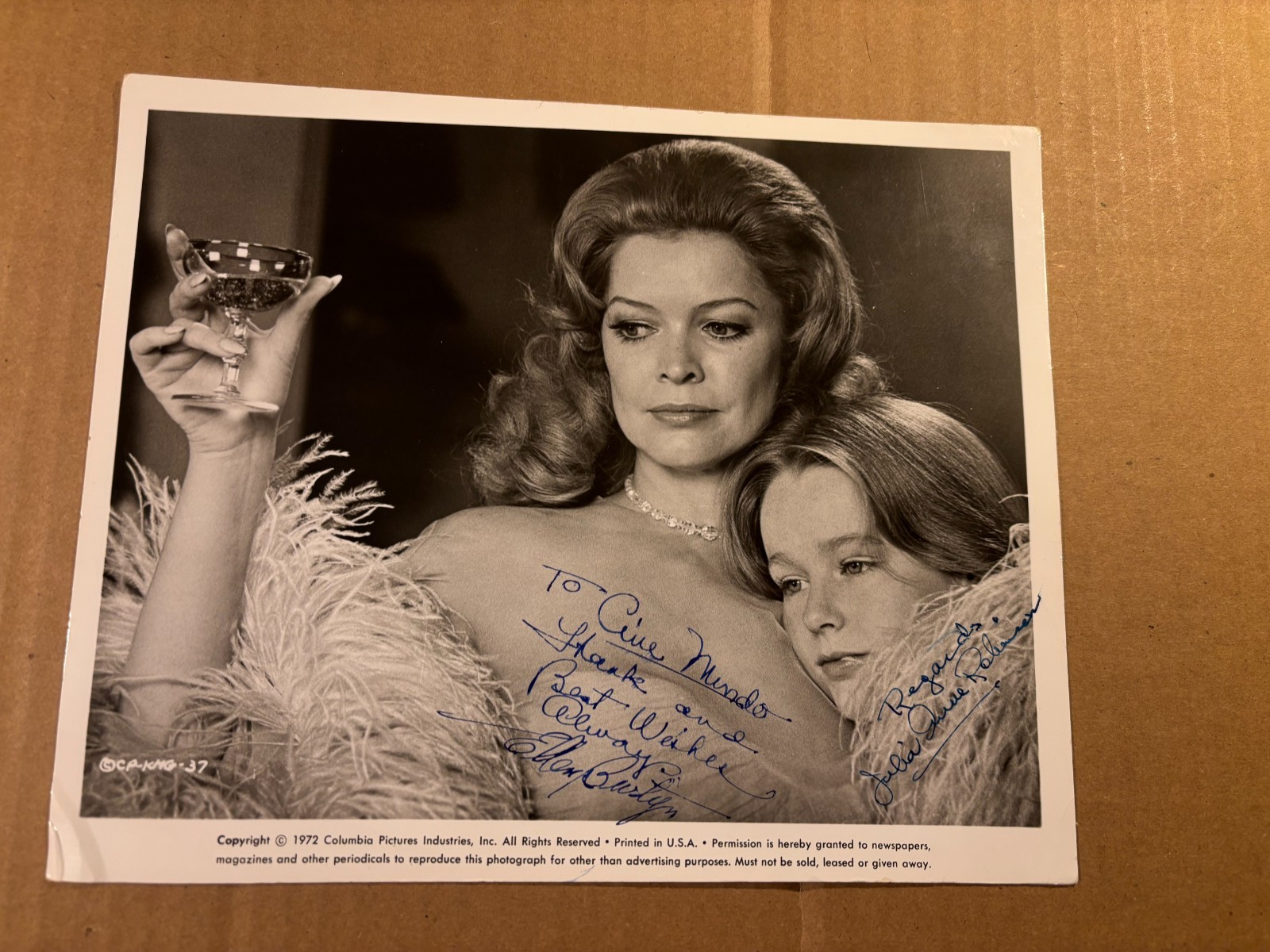 Julia Anne Robinson Extremely Rare Early Autographed 8/10 Photo ’72 King Marvin
