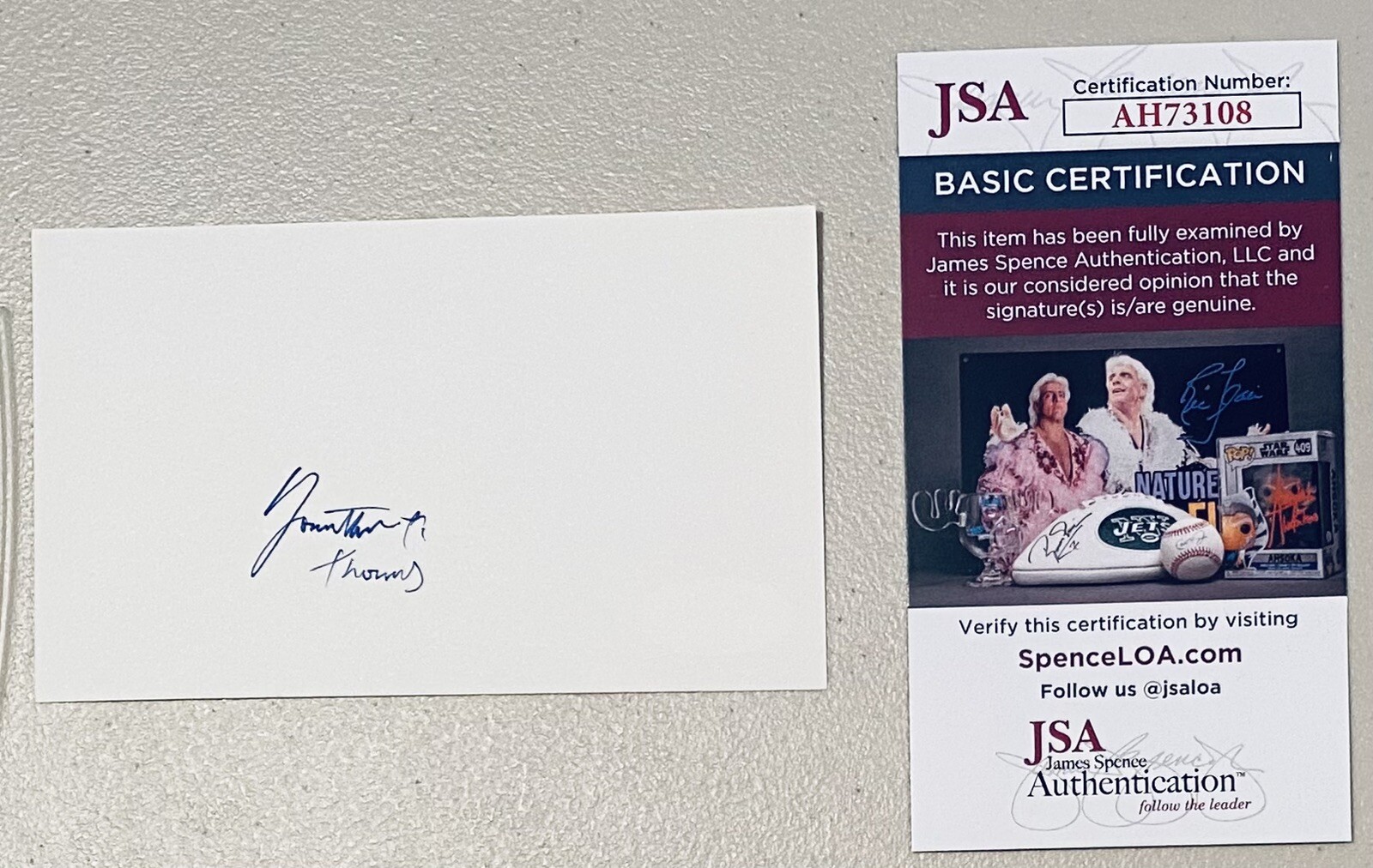 Jonathan Taylor Thomas Signed Autographed 3×5 Card JSA Cert Home Improvement