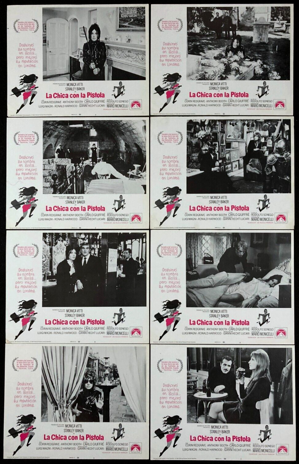 GIRL WITH THE PISTOL Movie Lobby Card Posters Monica Vitti Italian Dark Comedy