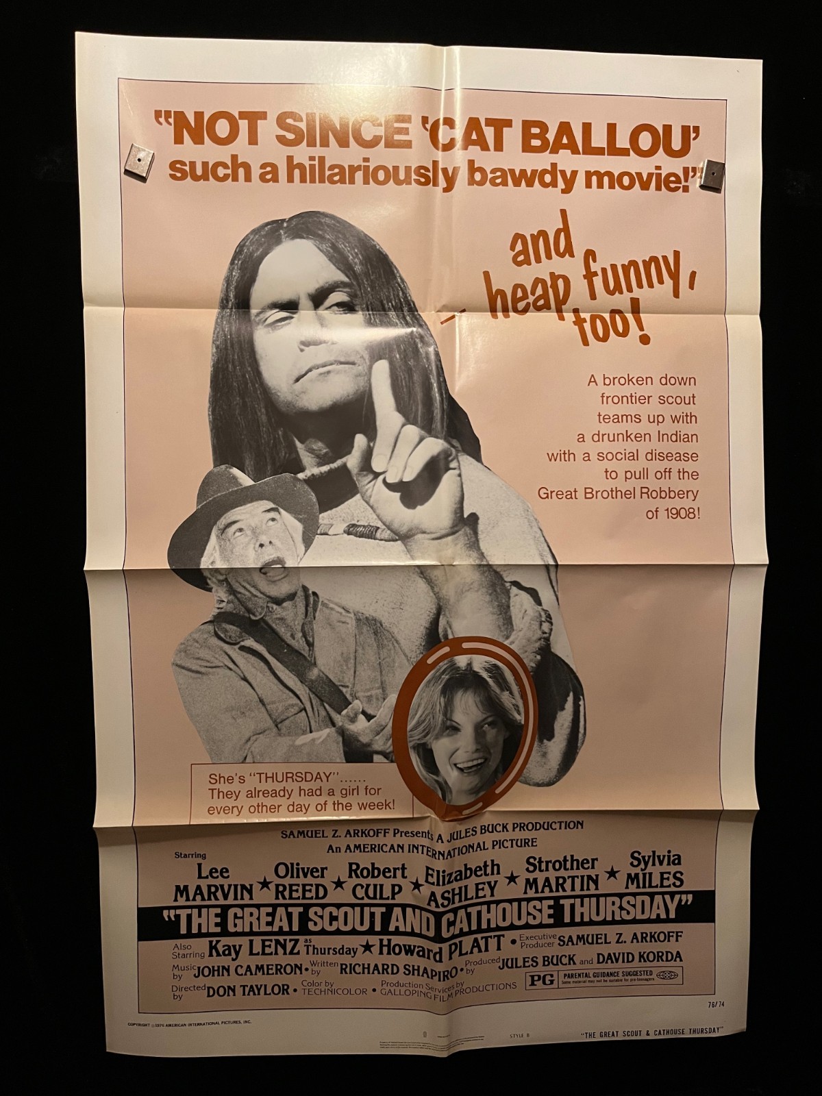 Great Scout And Cathouse Thursday 1976 One Sheet Movie Poster Cowboy Western
