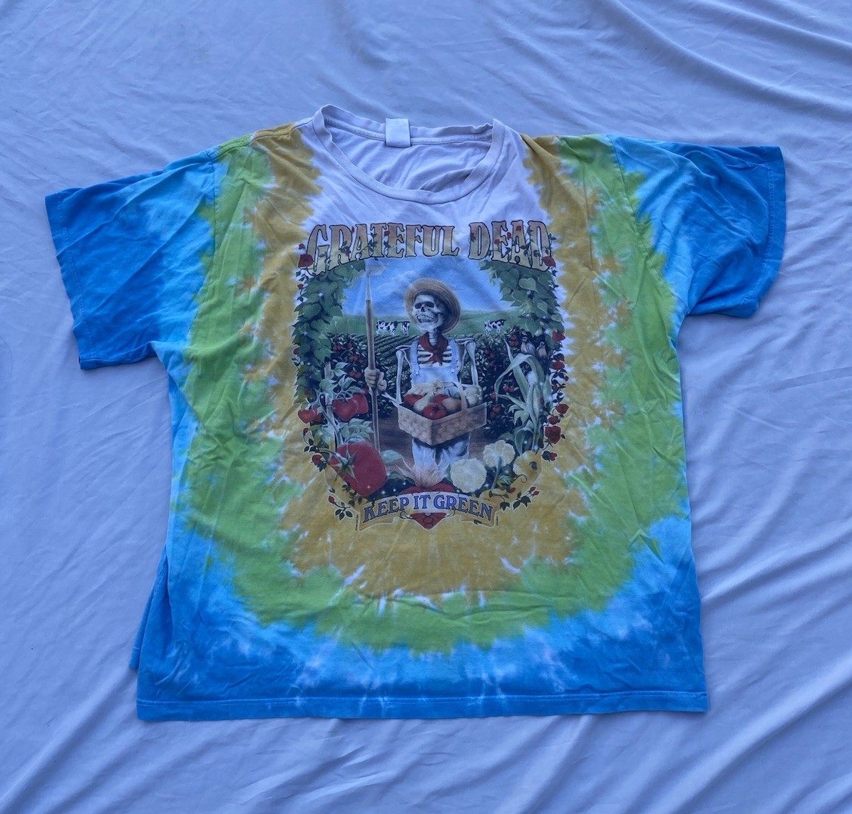 Grateful Dead Vintage Let It Grow “Keep It Green” Vintage Tie-Dye T-Shirt Sz 5XL