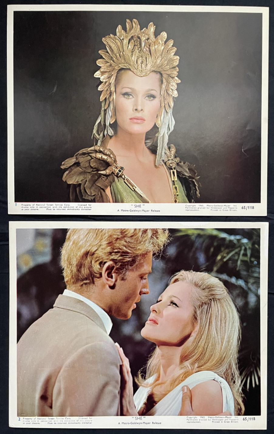 Lot Of 6 Original “She” Color Stills… ’65 Sexy Ursula Andress, Hammer Fantasy!