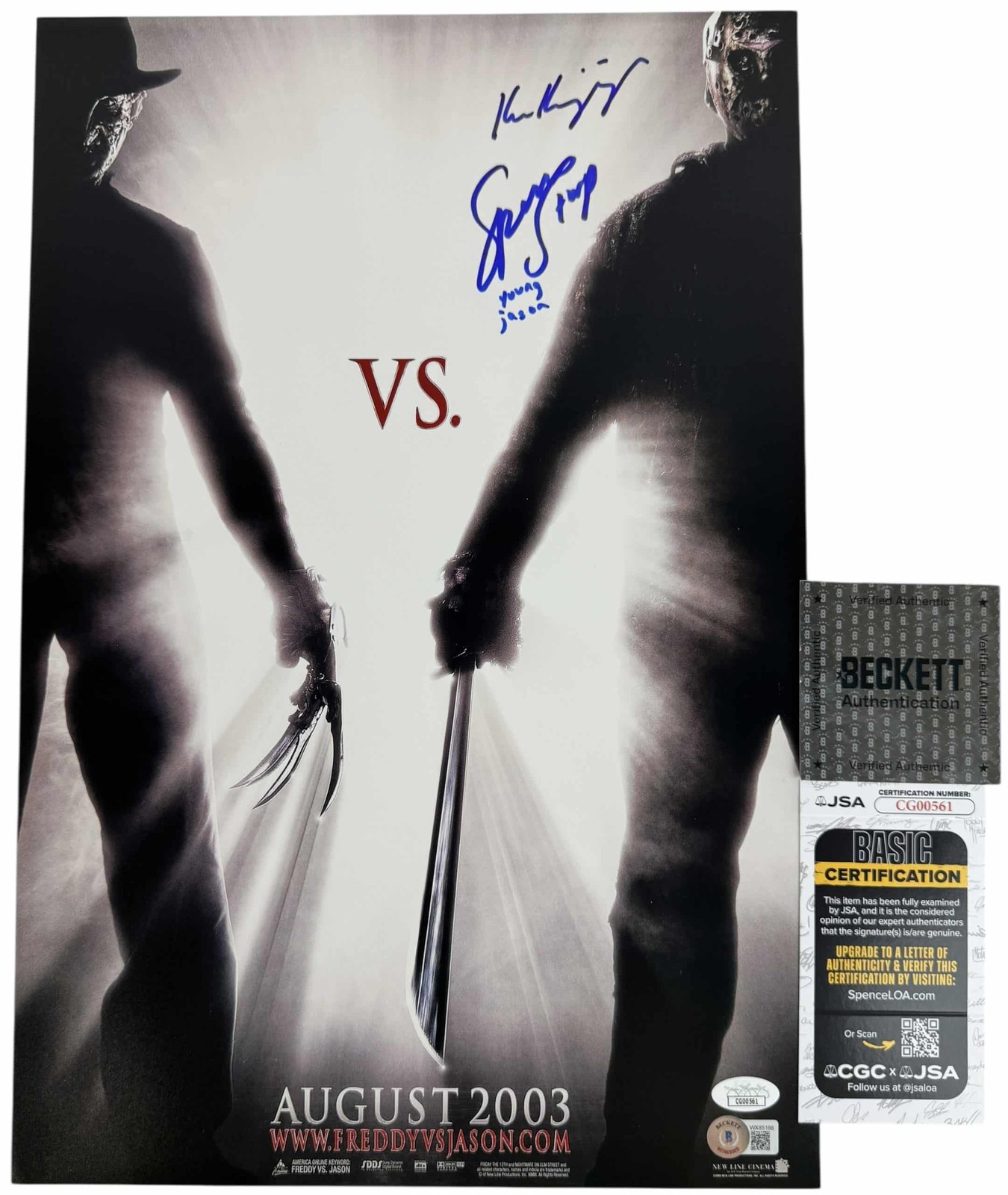Ken Kirzinger & Spencer Stump signed 12×18 Poster Jason Voorhees Freddy vs Jason
