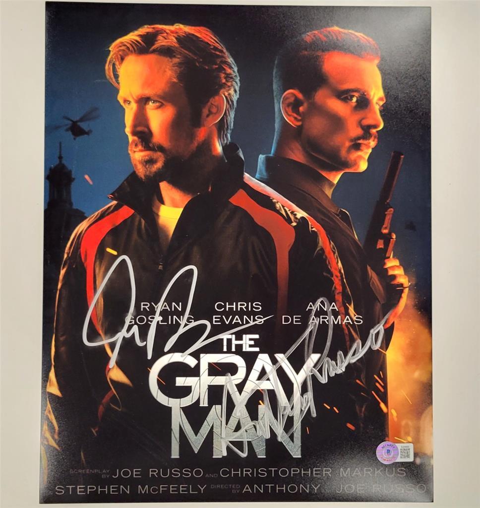 Anthony & Joe Russo signed The Gray Man 11×14 photo autograph ~ Beckett BAS
