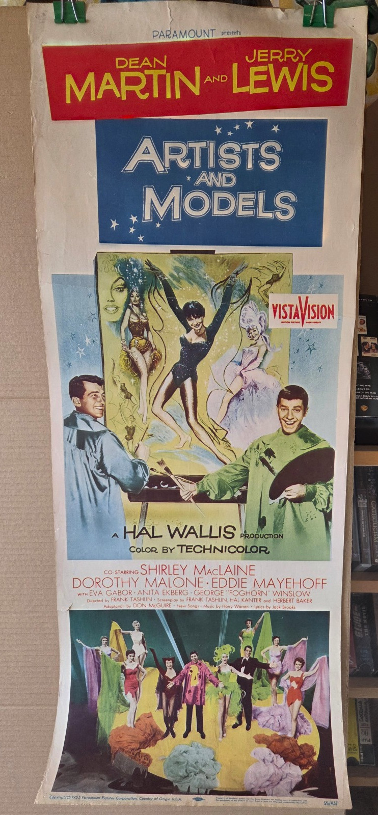 Artists And Models, 1955 OIriginal 14×36 Insert, Dean Martin and Jerry Lewis