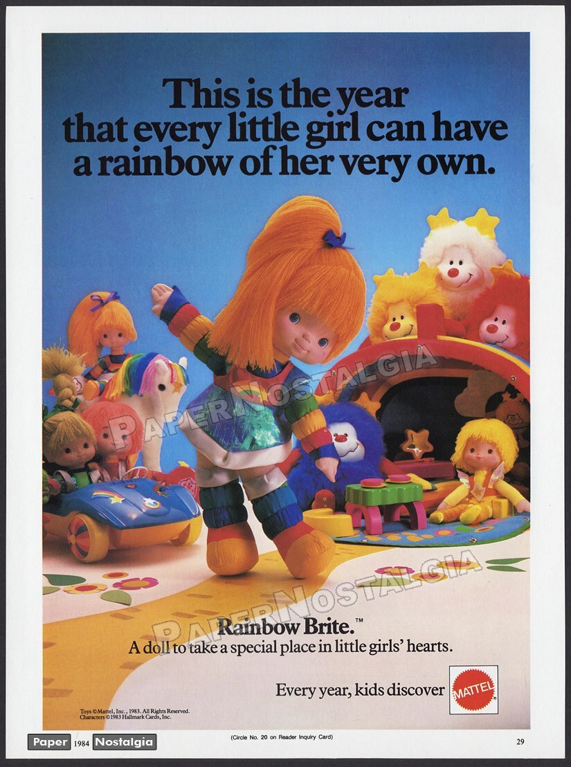 RAINBOW BRITE – Original 1984 Trade AD / ADVERT – Mattel doll promo – Sprite