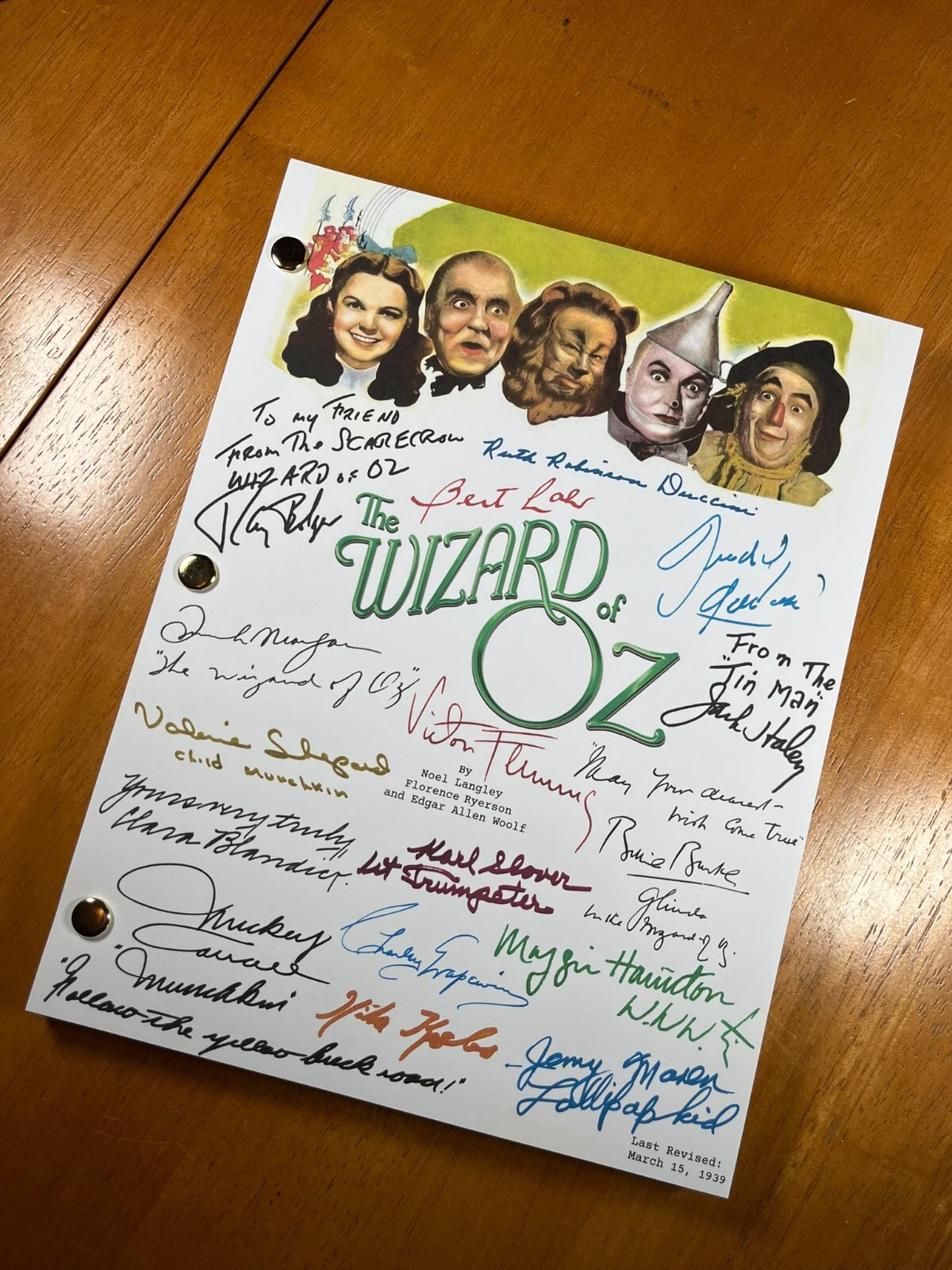 The Wizard of Oz & Return to Oz Scripts Signed- Autograph Reprints- Judy Garland