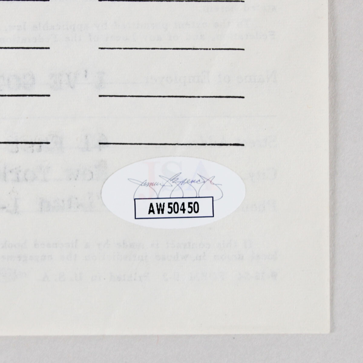 Jack Kelly Signed Contract – COA JSA