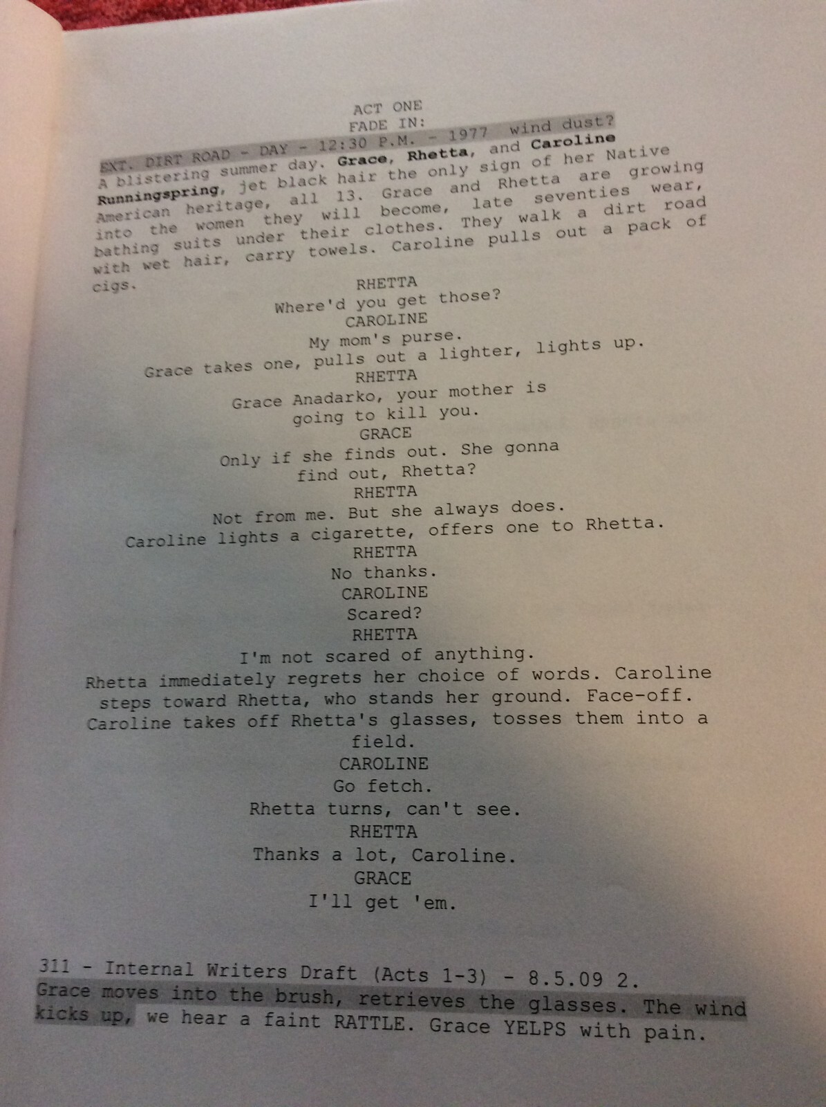 ORIGINAL SCRIPT SAVING GRACE SEASON 3 EPISODE 11 LET’S TALK TBD HOLLY HUNTER