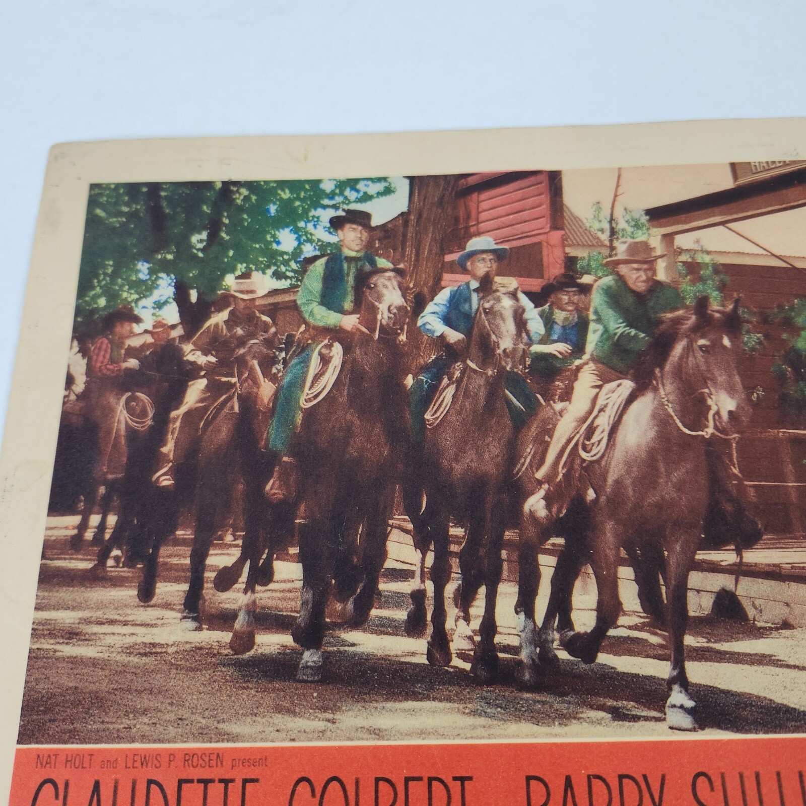 Texas Lady 1955 Lobby Card Movie Poster Claudette Colbert Barry Sullivan Western