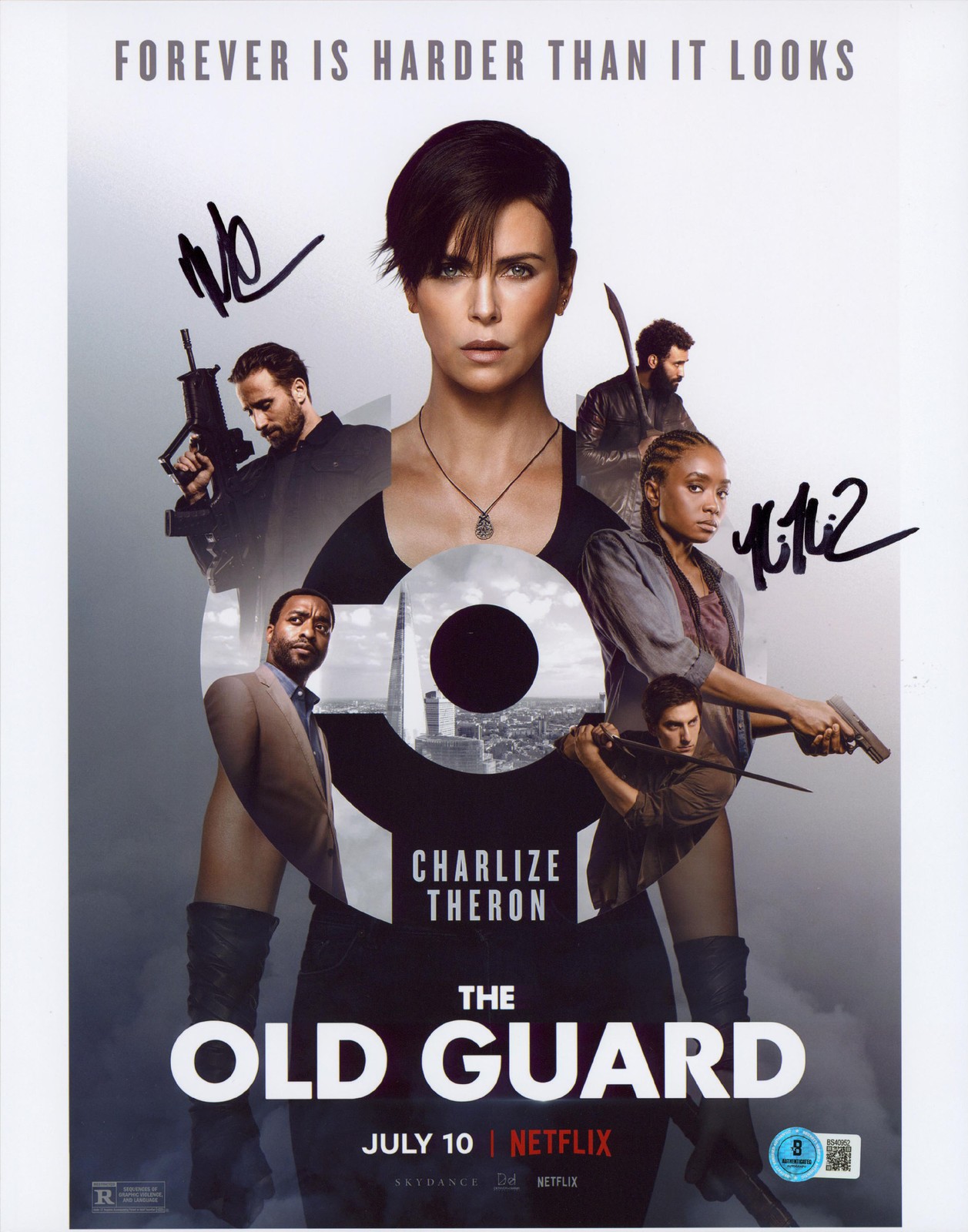 Marwan Kenzari & Kiki Layne The Old Guard Signed 11×14 Photo BAS #BS40952