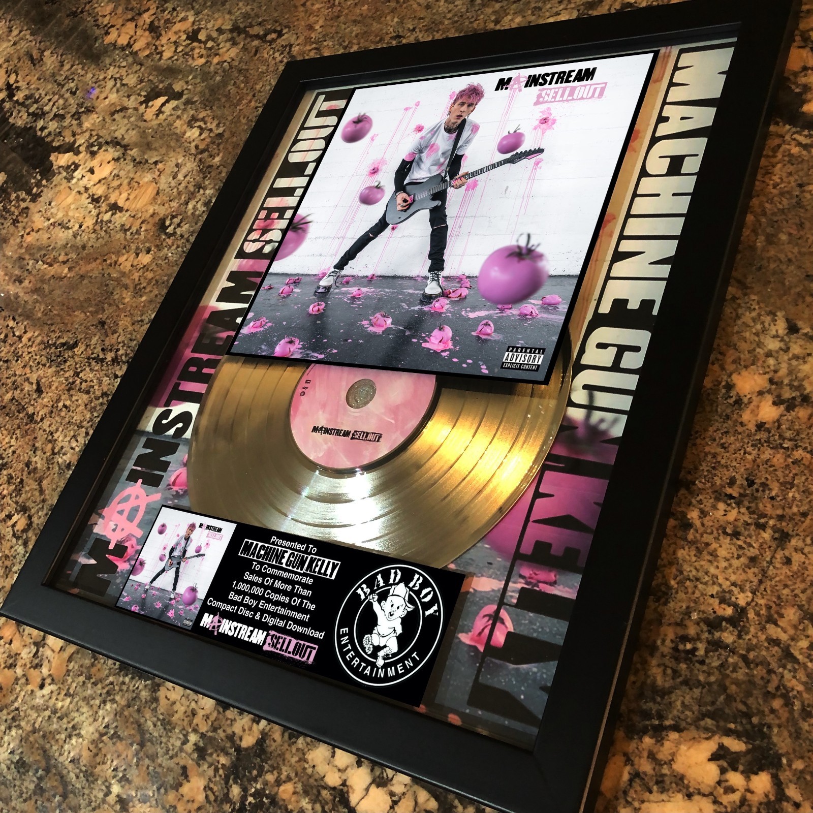 Machine Gun Kelly ( Mainstream Sellout ) Platinum Music Award Vinyl LP Record CD
