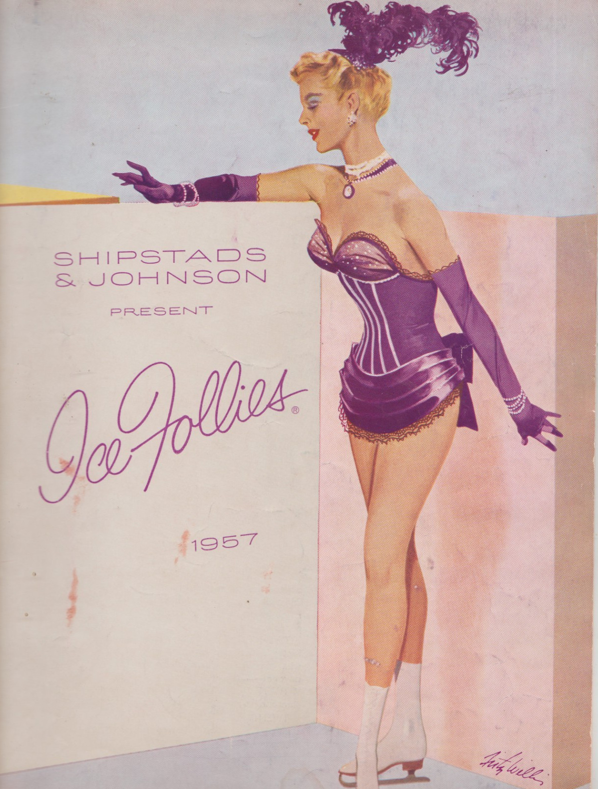VTG SHIPSTAD & JOHNSON 1957 ICE FOLLIES FIGURE SKATING COLLECTIBLE PROGRAM