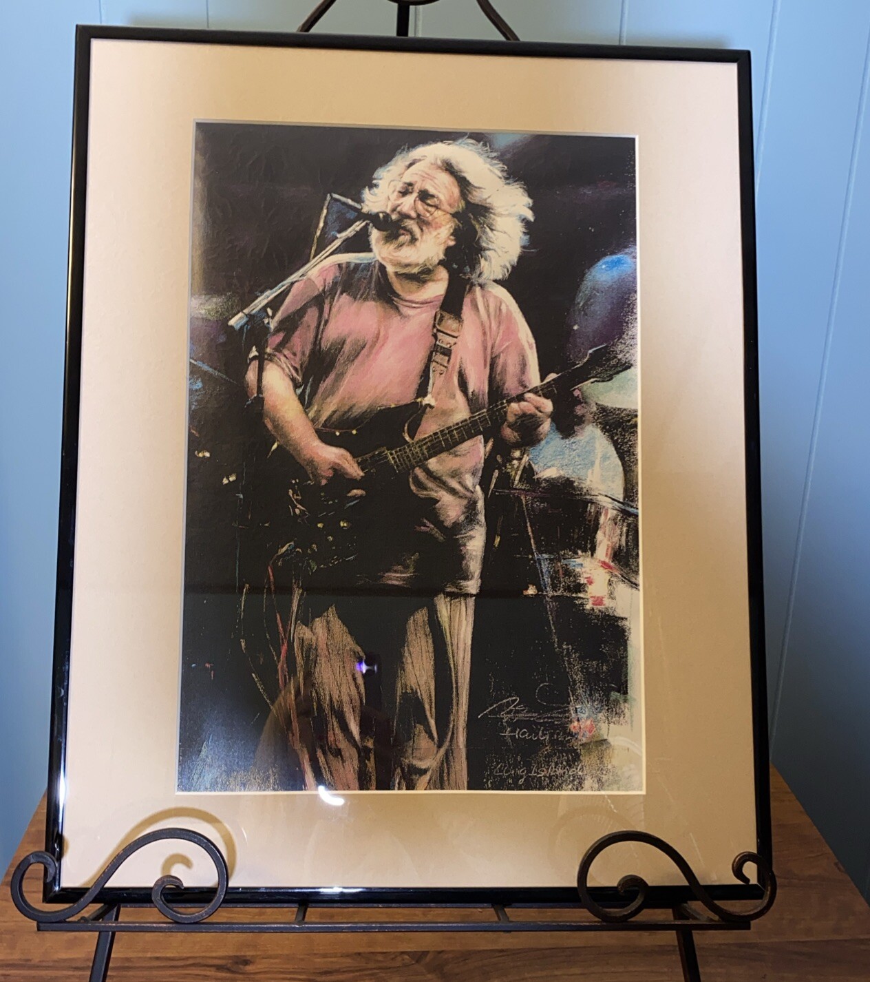 Vintage Poster of Jerry Garcia Grateful Dead on Stage 20 x 16” Haiyan Wang ‘98