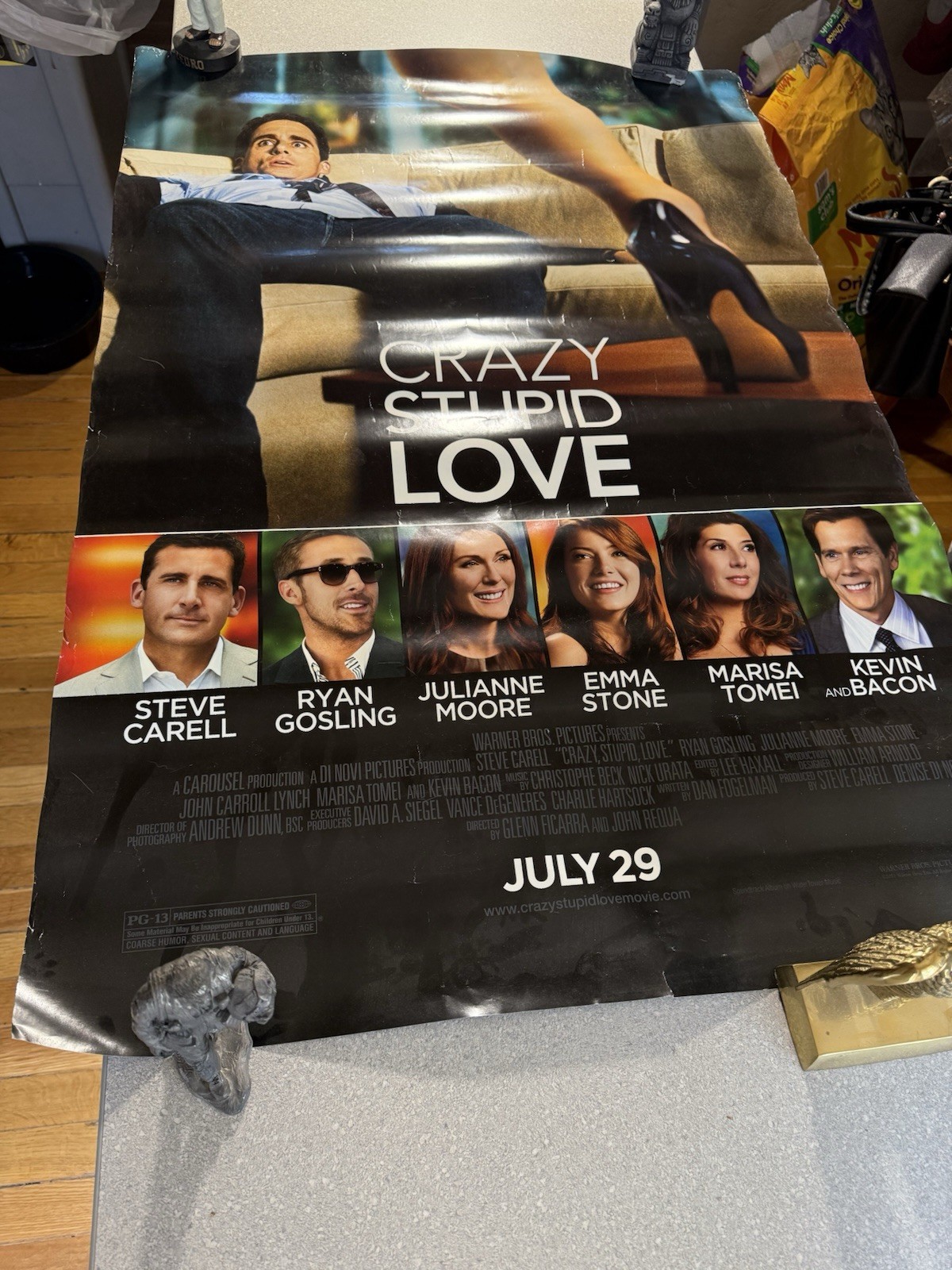 Crazy Stupid Love Movie Poster 27X40 Steve Carell Ryan Gosling Kevin Bacon Tomei