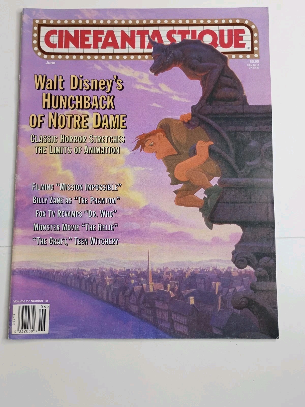 Cinefantastique Magazine Vol 27 #10 June 1995 Hunchback of Notre Dame Billy Zane