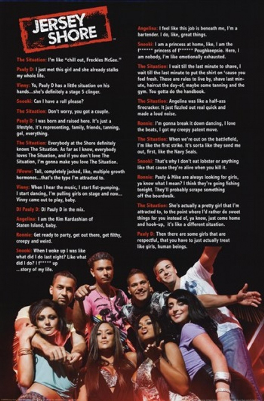 ORIGINAL 2010 MTV JERSEY SHORE QUOTES POSTER 22X34 TRENDS #5108 NEW FREE SHIP