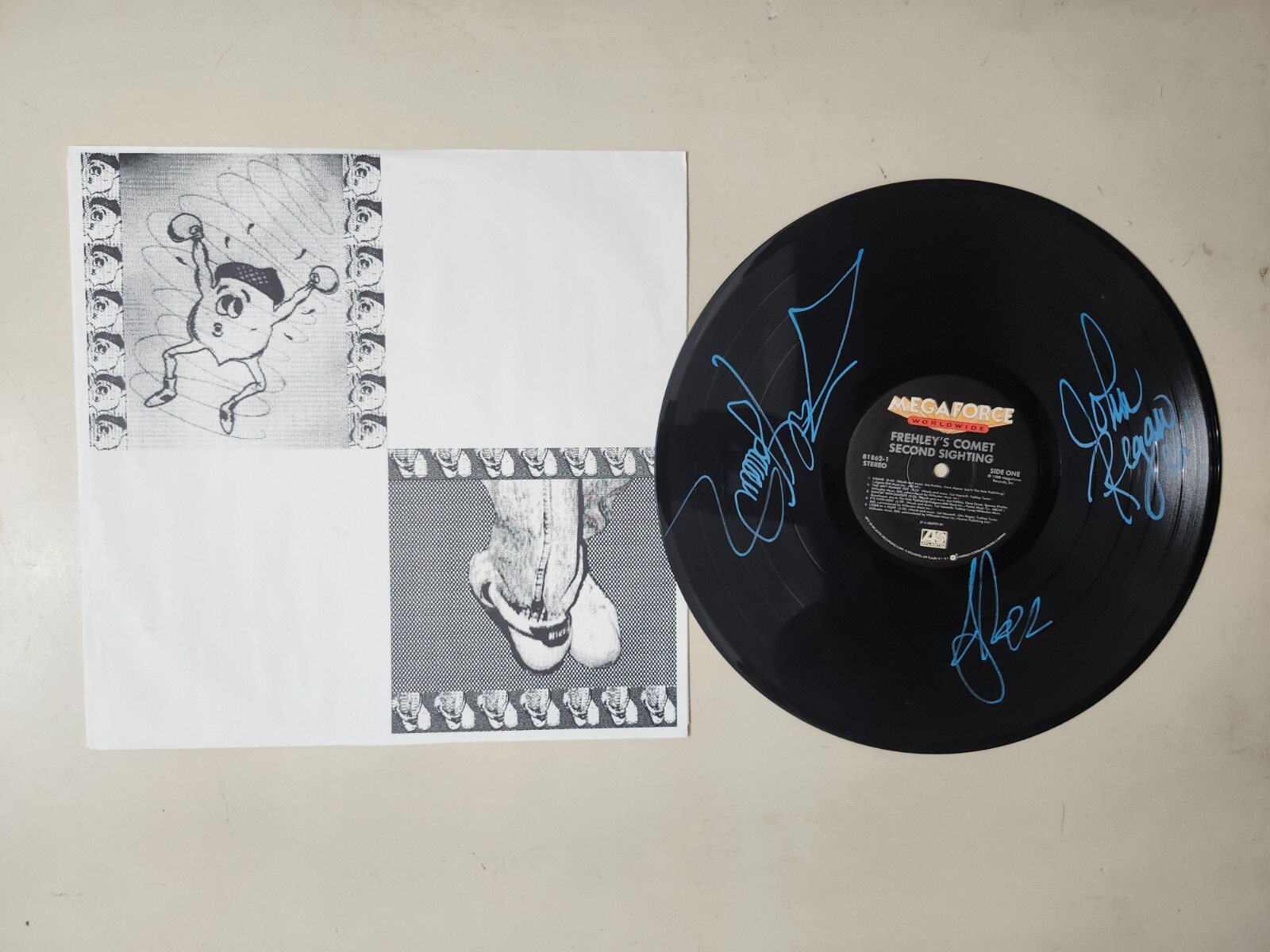 Ace Frehley Comet Signed Second Sighting Vinyl Album Regan Howarth Oldaker COOL!
