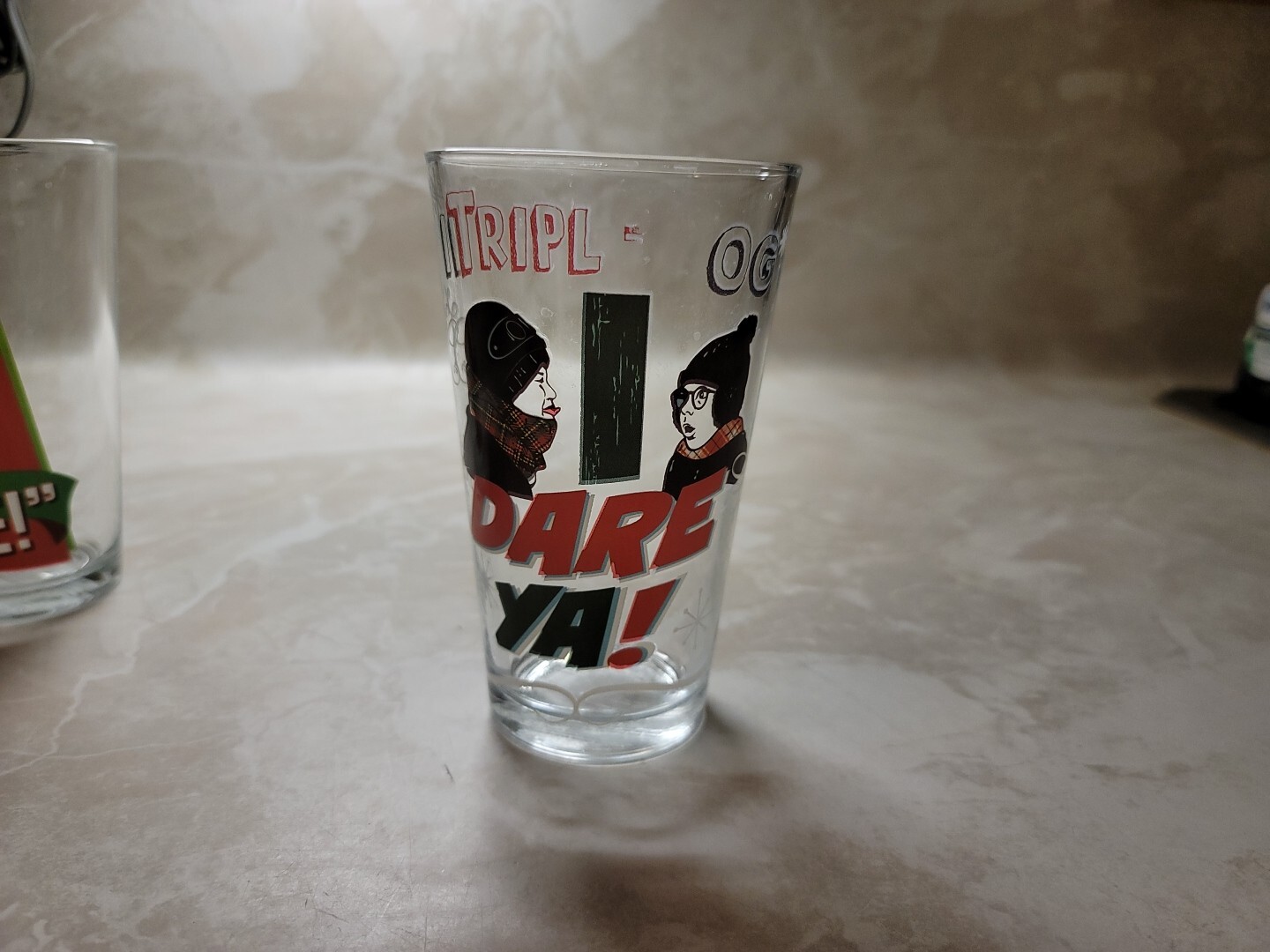 A Christmas Story Pint Glasses. Leg Lamp, OH Fudge And Triple Dog Dare Ya