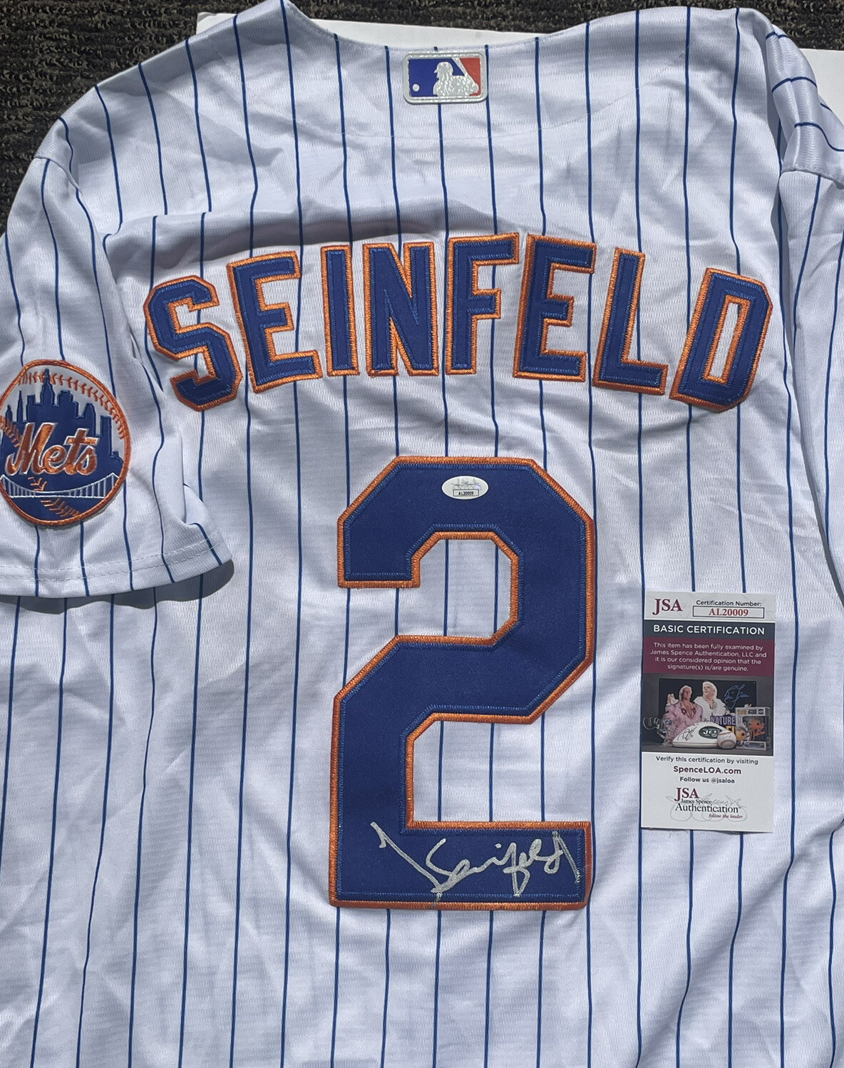 Jerry Seinfeld Signed Autographed New York Mets Jersey Legend Jsa Coa