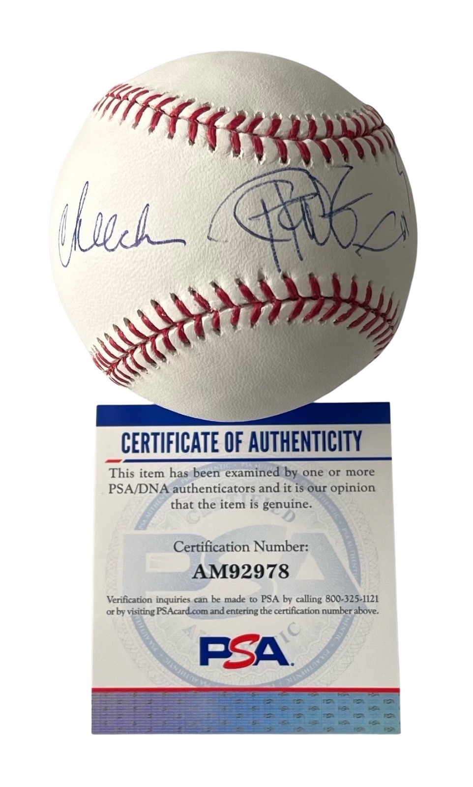 Cheech Marin & Tommy Chong Signed Major League Baseball PSA COA AM92978