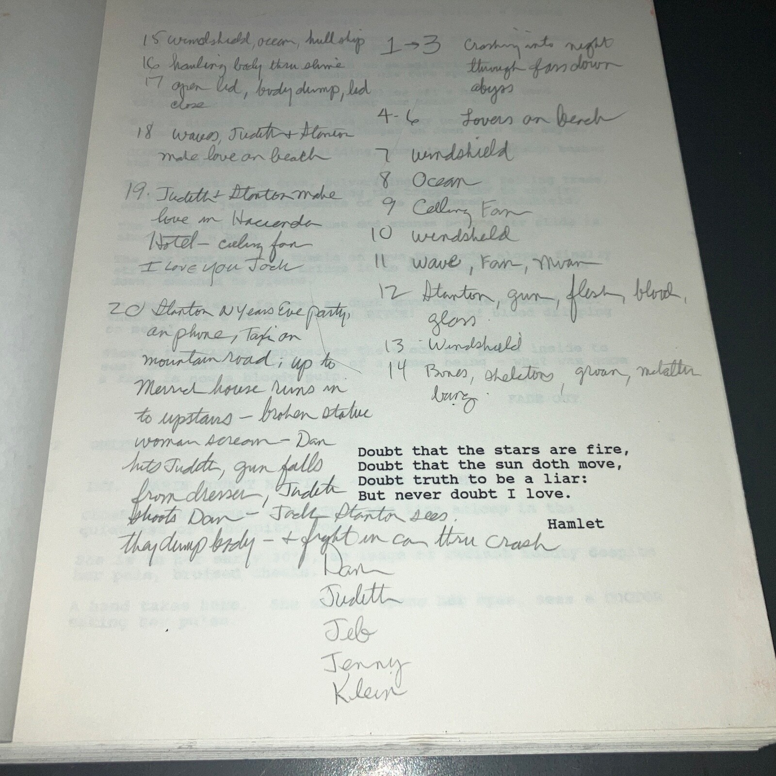 Original 1990 SHATTERED Movie Script Wolfgang Petersen Thriller 108p Hand Notes