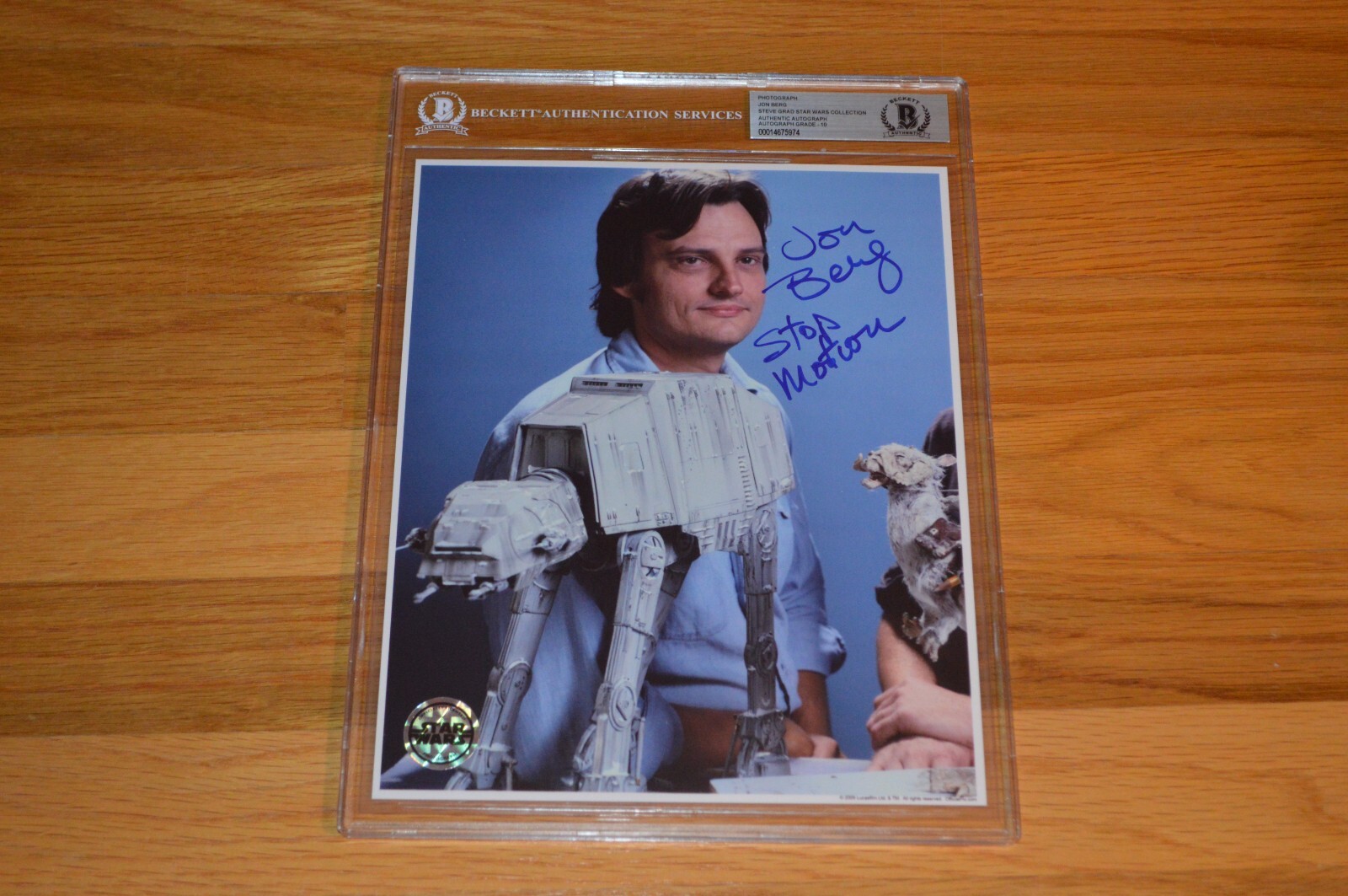 STAR WARS ~ Jon Berg Autographed 8×10 “Stop Motion” Photo ~ BGS Encapsulated COA