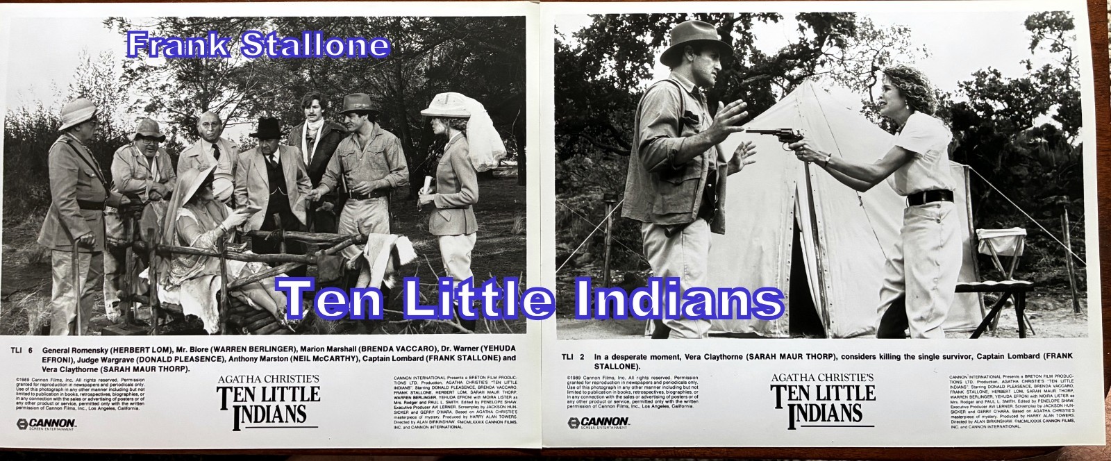 AGATHA CHRISTIE’S TEN LITTLE INDIANS-2 ORIGINAL 8X10S-BRENDA VACCARO-MYSTERY