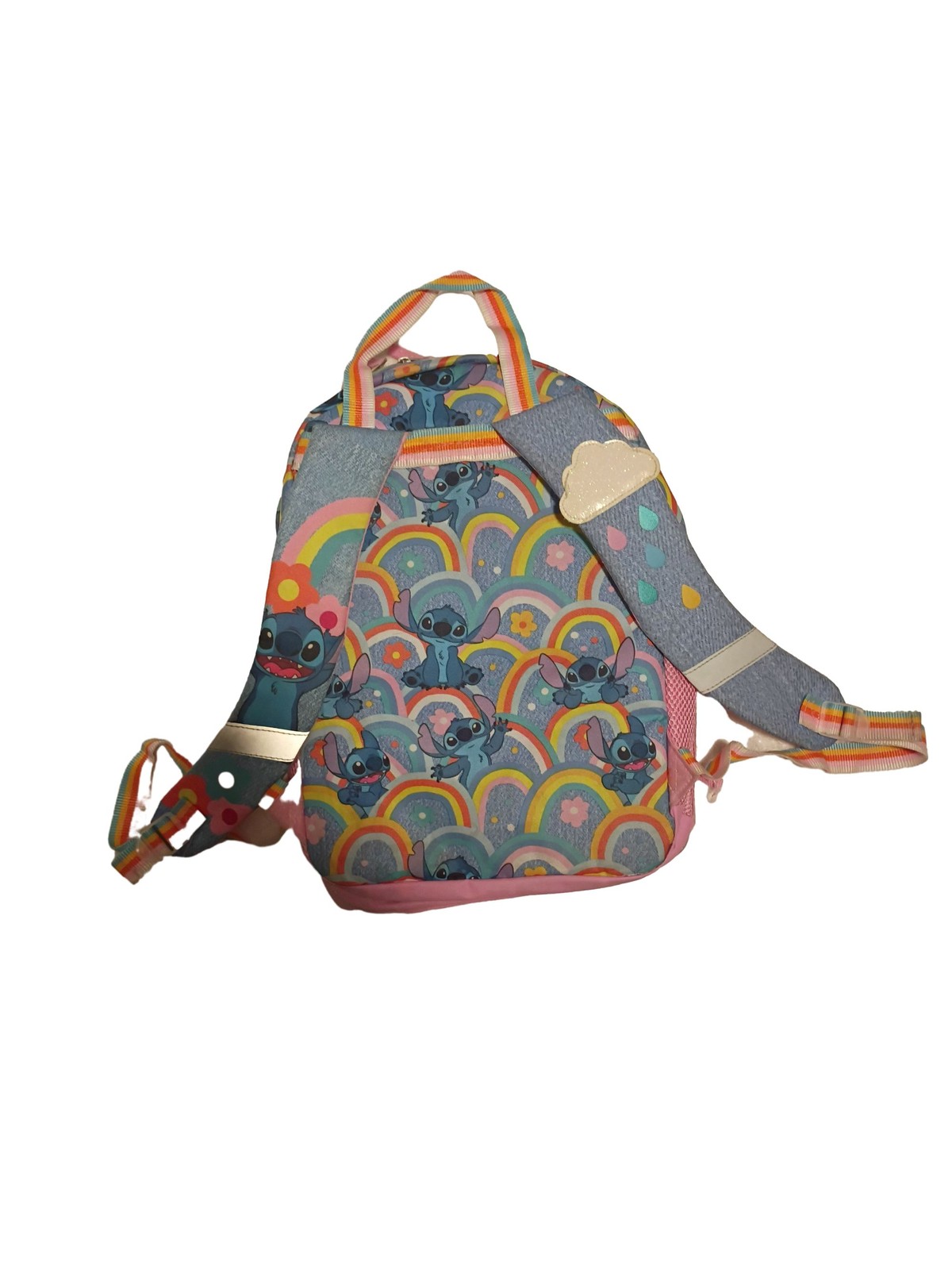 Disney Lilo & Stitch Rainbow Clouds Denim Kids Mini Backpack