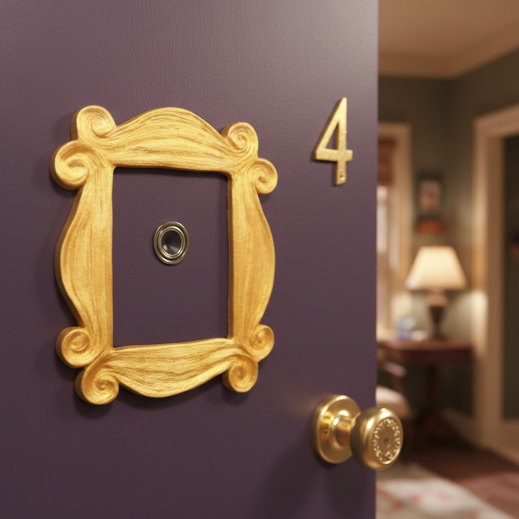 FRIENDS TV Show Yellow Door Frame Peephole Picture Frame – Full Size Prop Replic