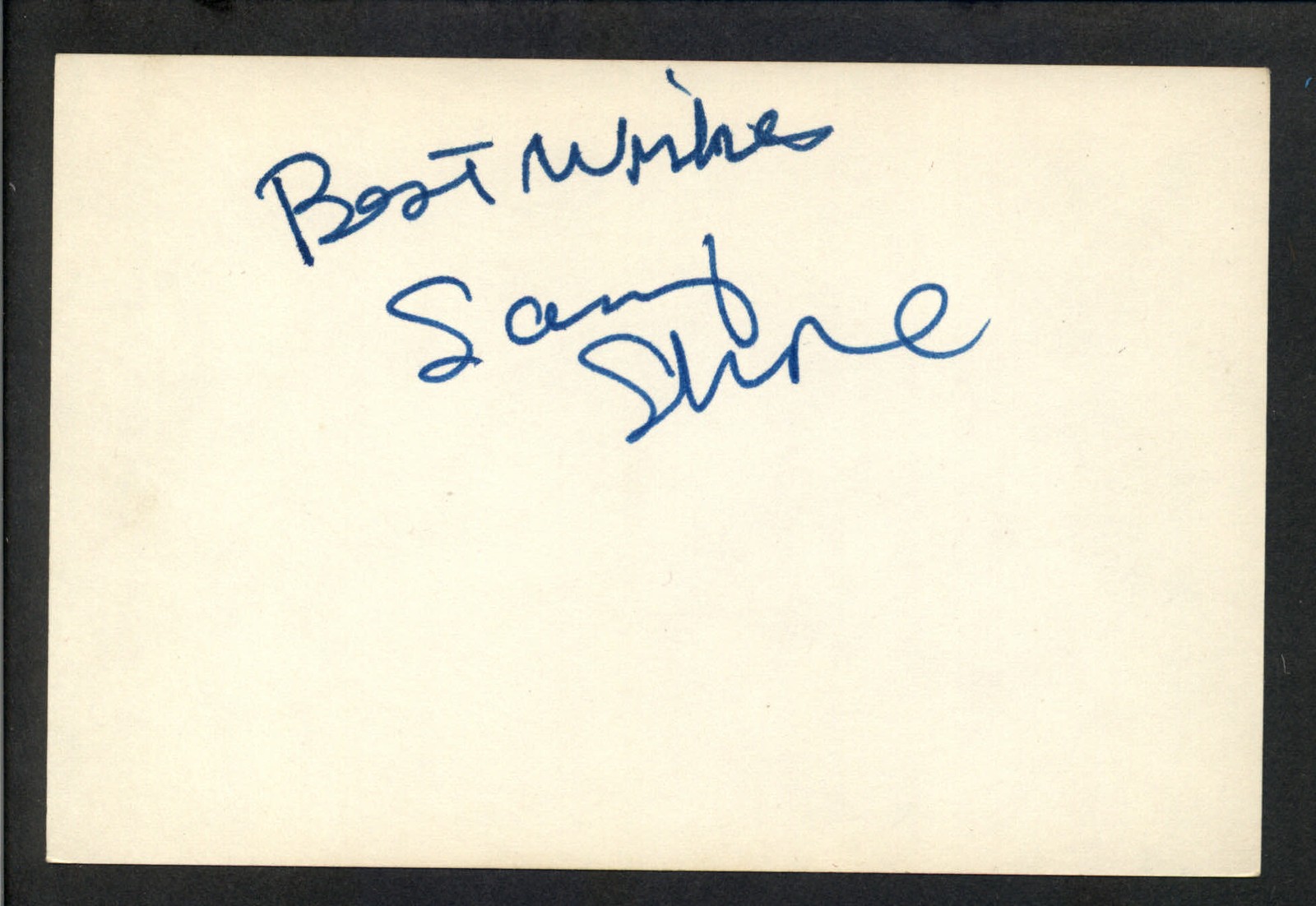 Sammy Shore – Signed Autograph 4×6 Index Card – Comedy Store Owner
